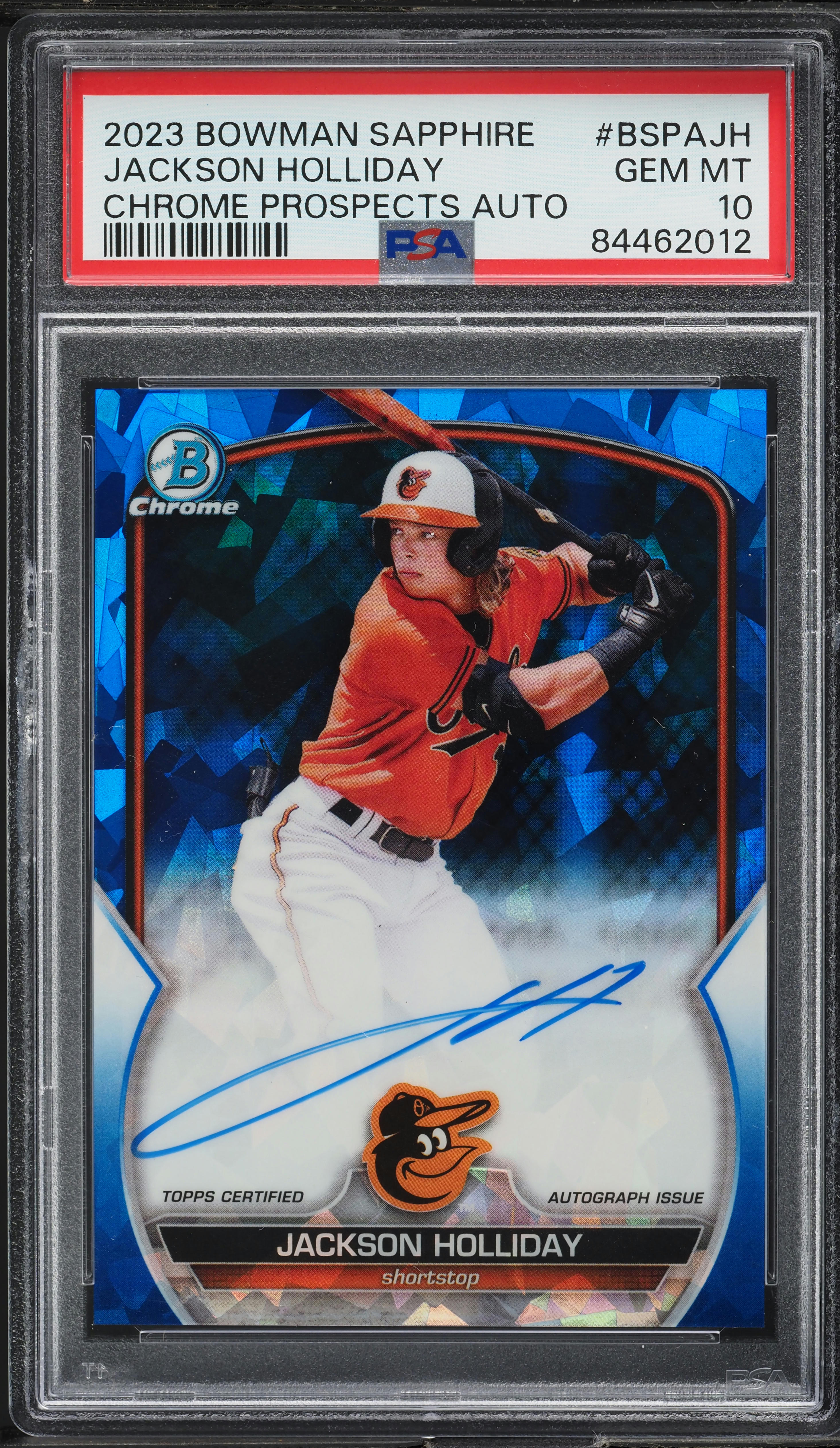 2023 Bowman Chrome Sapphire Jackson Holliday ROOKIE AUTO #BSPA-JH 