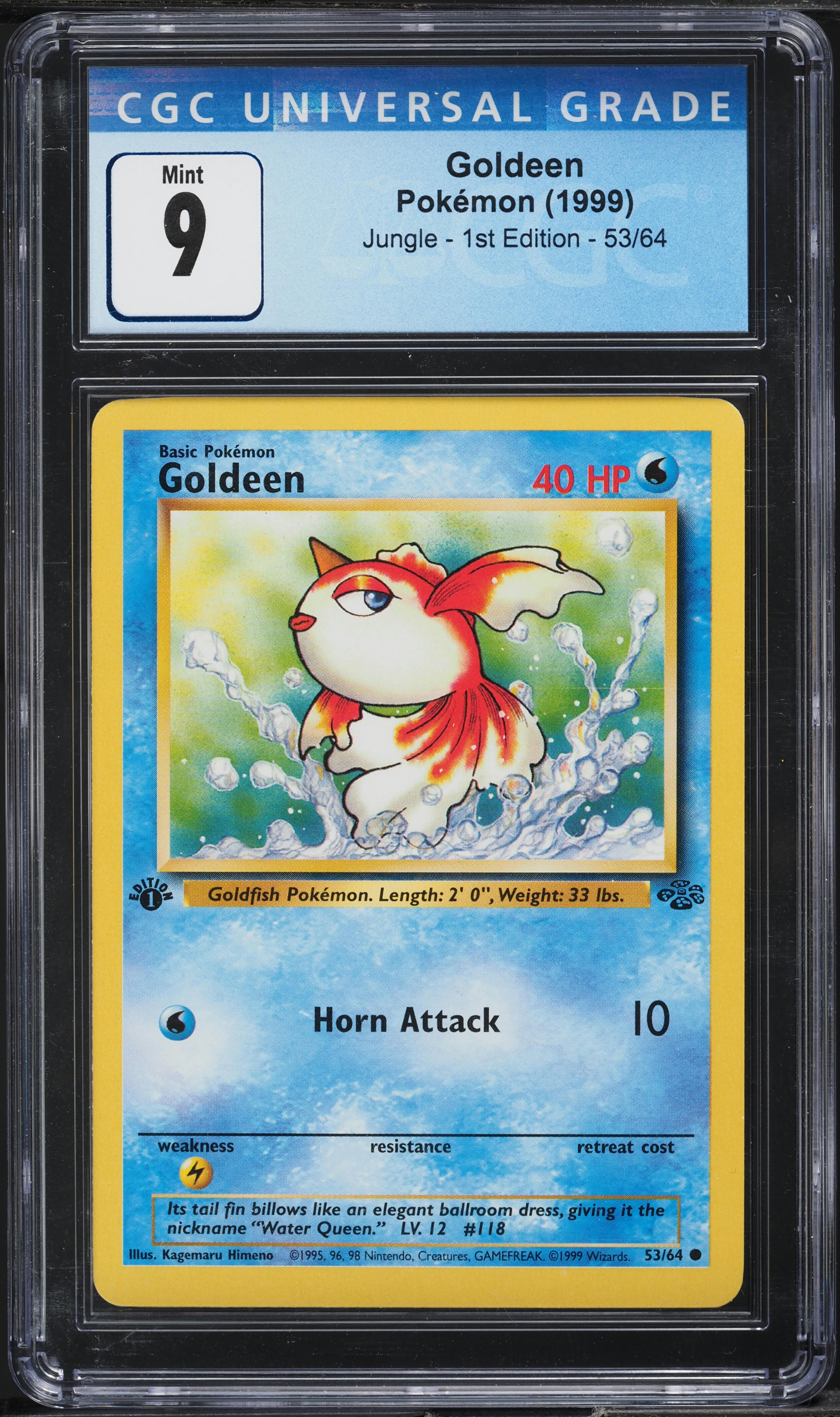 1995 goldeen pokemon card value 1999 Jungle 1st Edition #53 CGC 9 MINT on Fanatics Collect [Colorless]. Misty's Goldeen | Dex -