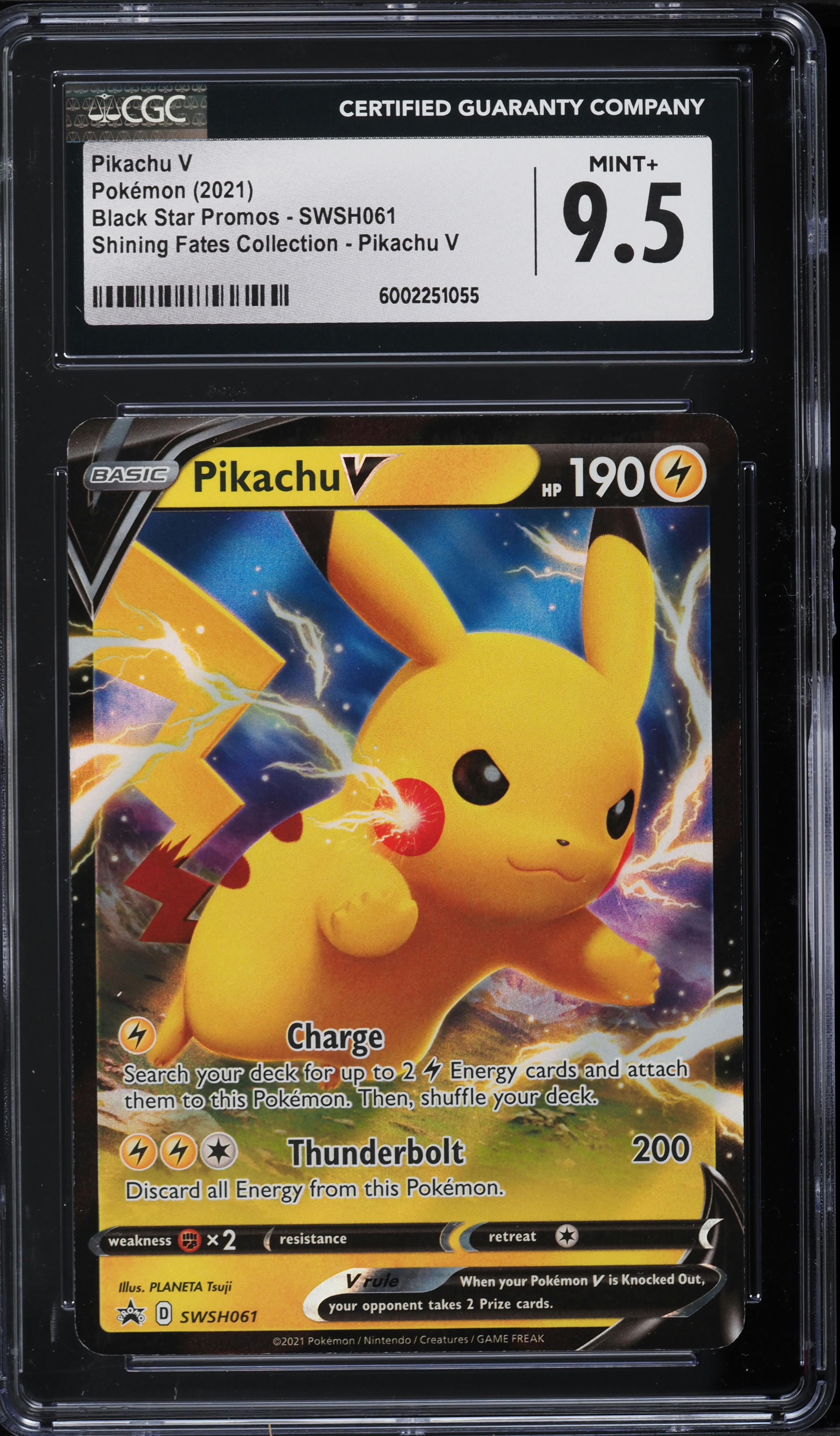 2021 Pokemon SWSH Black Star Promo Shining Fates Pikachu V #61 CGC
