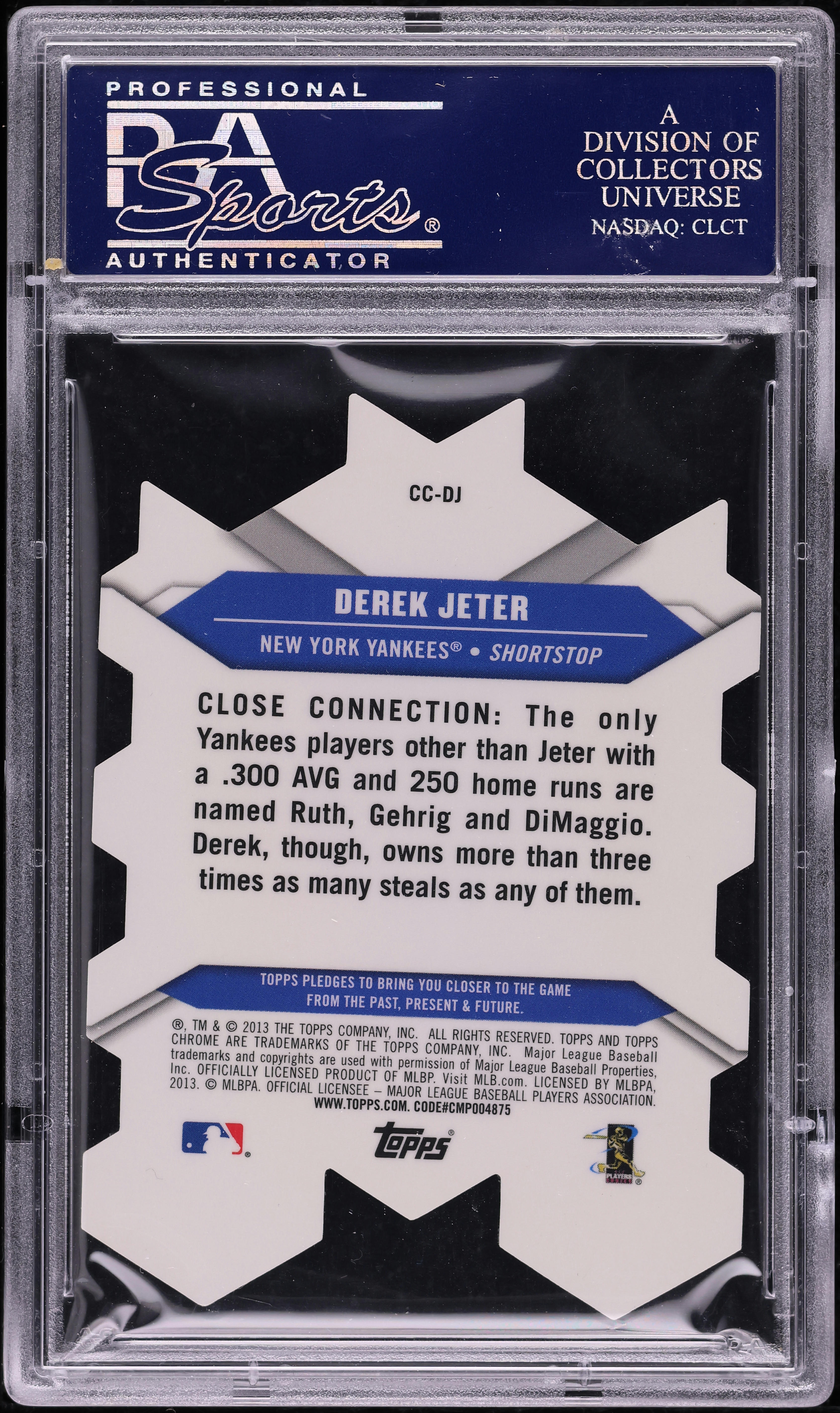 2013 Topps Chrome Connection Die-Cut Derek Jeter #CC-DJ PSA 10 GEM