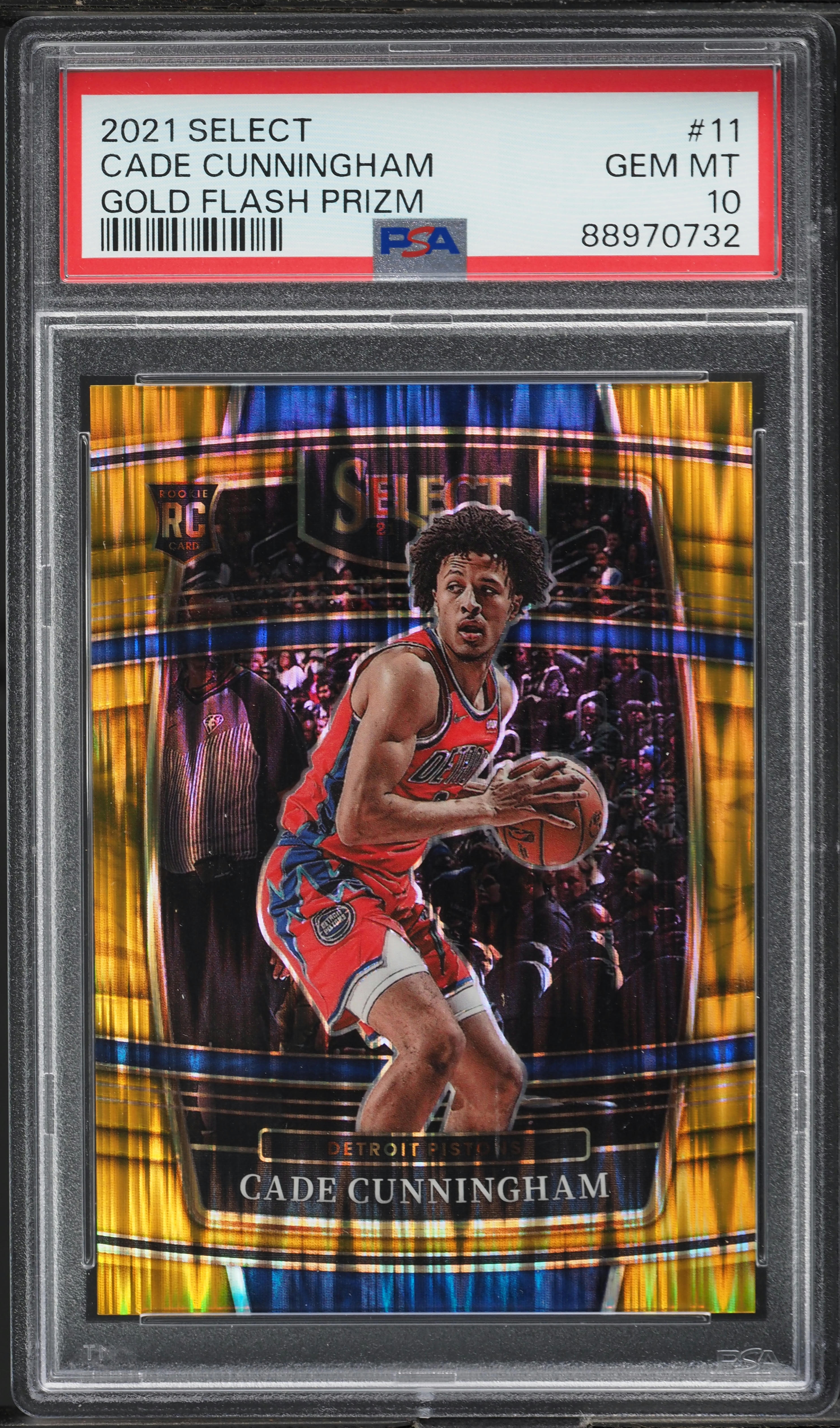 2021 Select Concourse Gold Flash Prizm Cade Cunningham ROOKIE /10