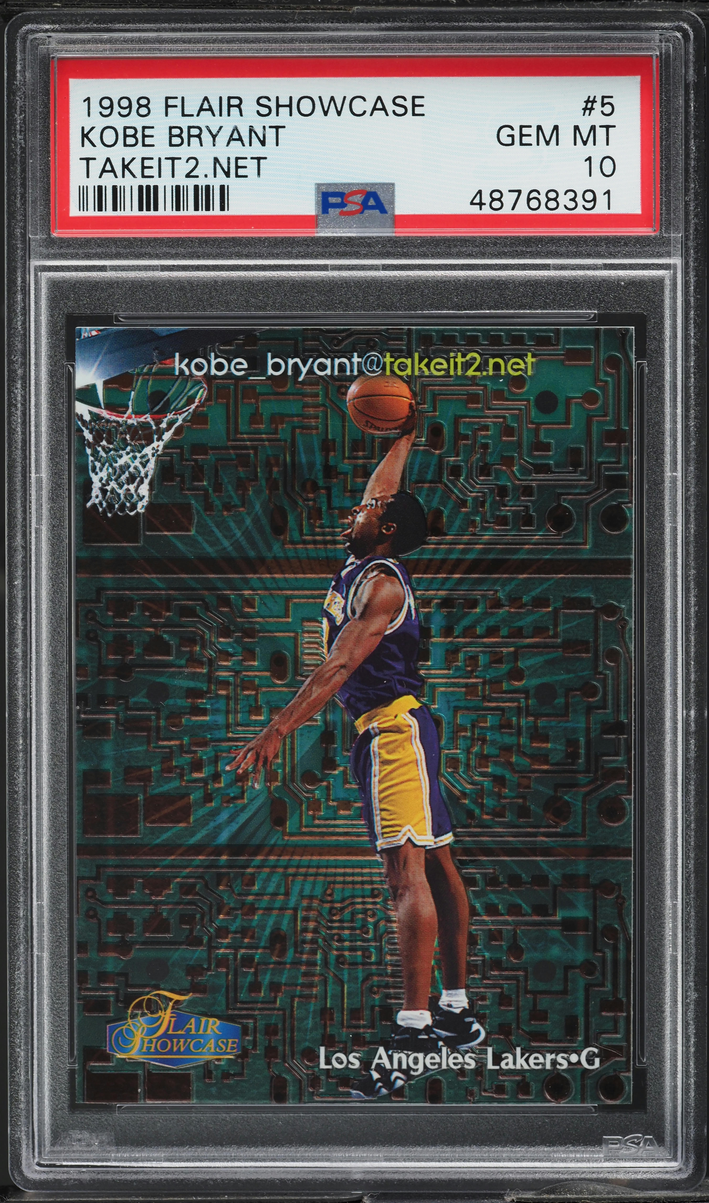 1998 Flair Showcase Takeit2.Net Kobe Bryant /1000 #5 PSA 10 GEM