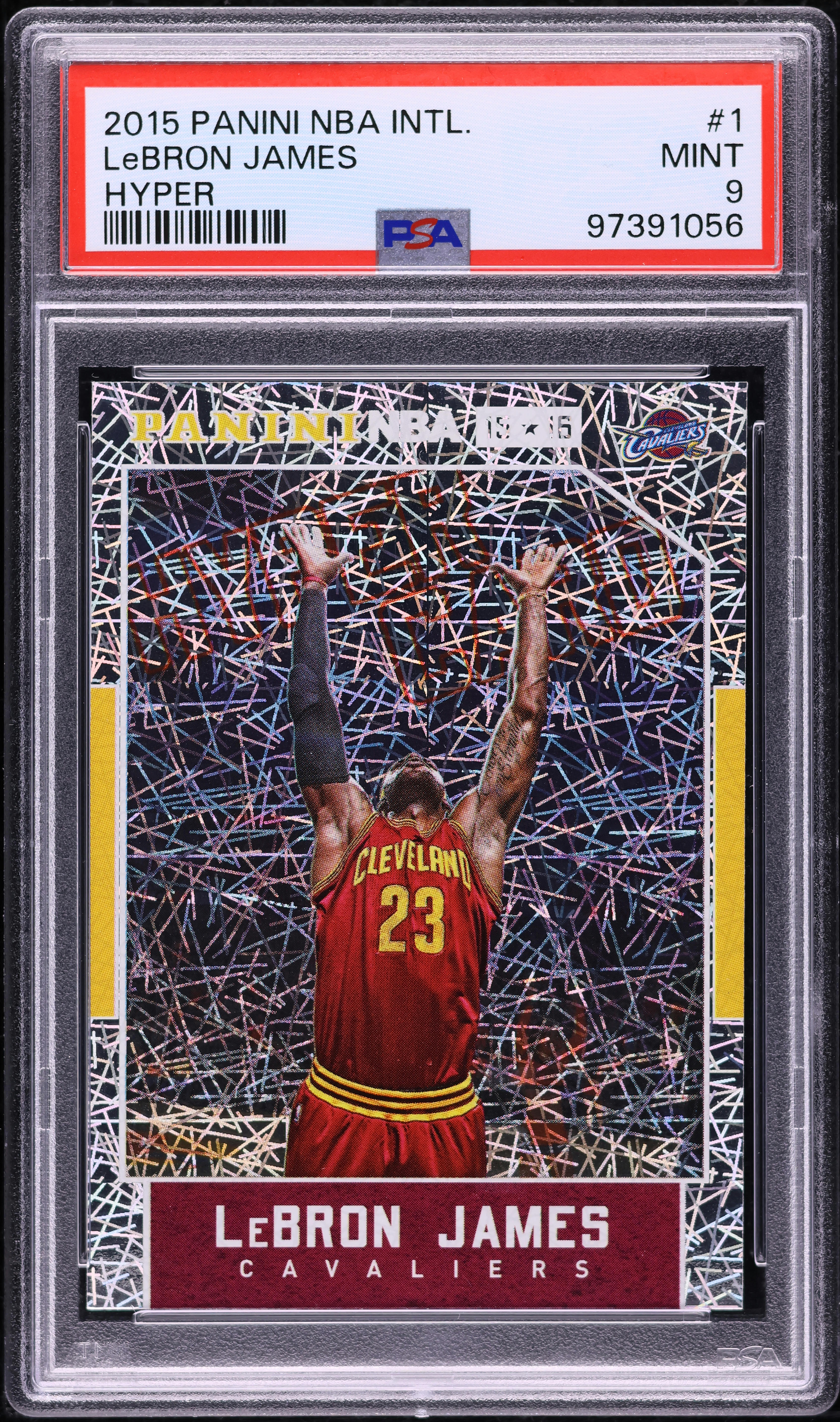 2015 Panini NBA International Hyper LeBron James #1 PSA 9 MINT on