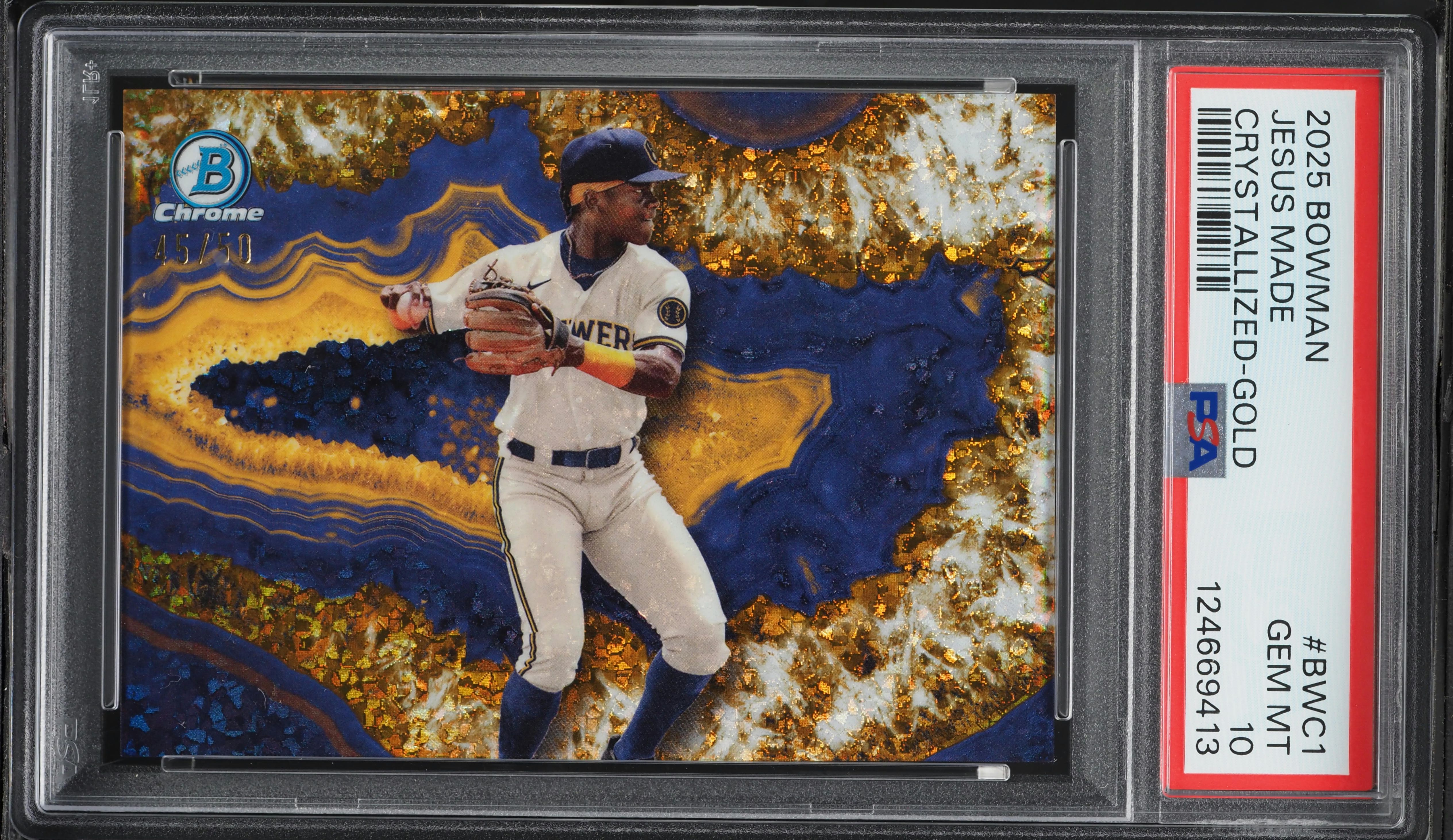 2025 Bowman Crystallized Gold Jesus Made PROSPECT /50 #BWC1 PSA 10 