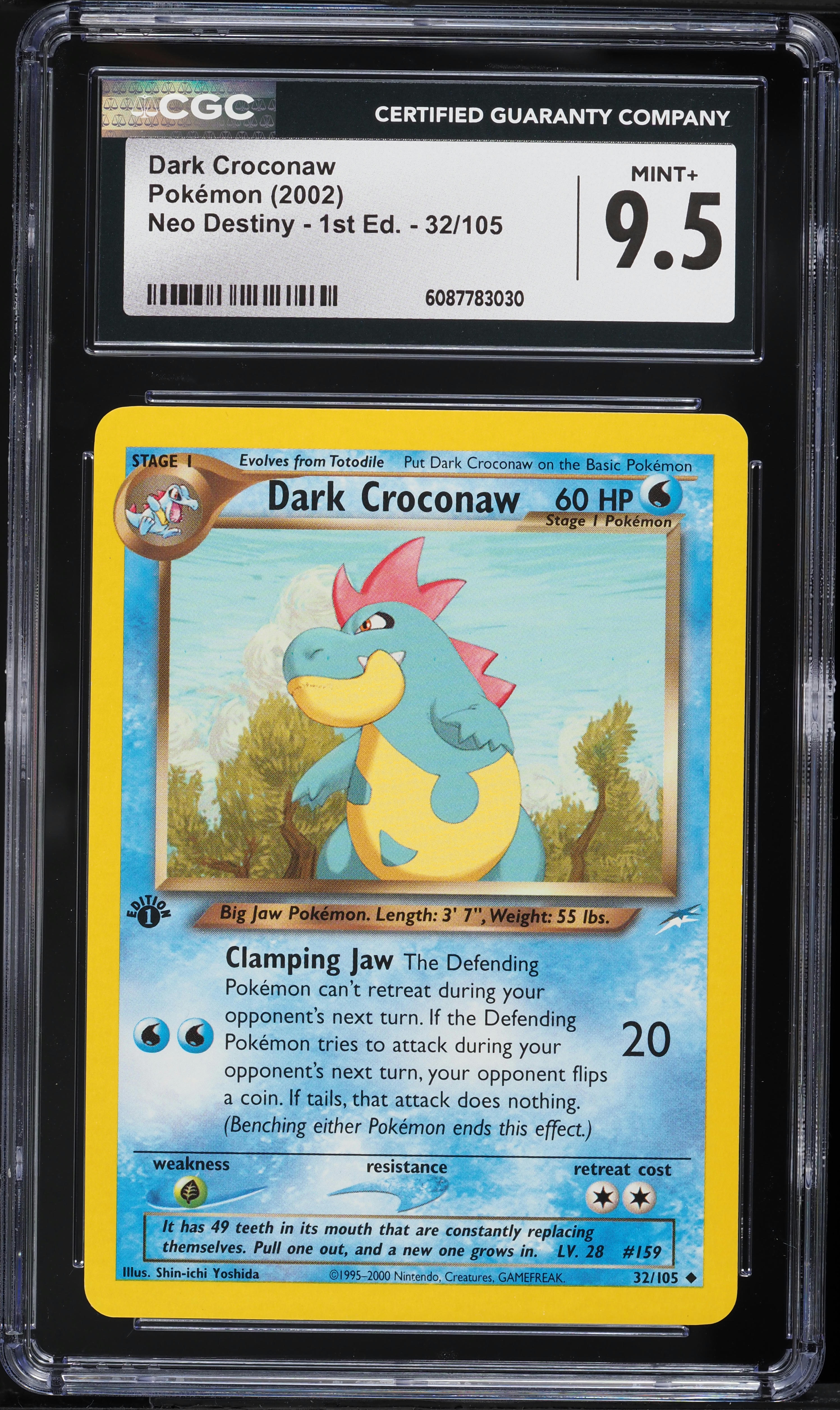 2002 Pokemon Neo Destiny 1st Edition Dark Croconaw #32 CGC 9.5