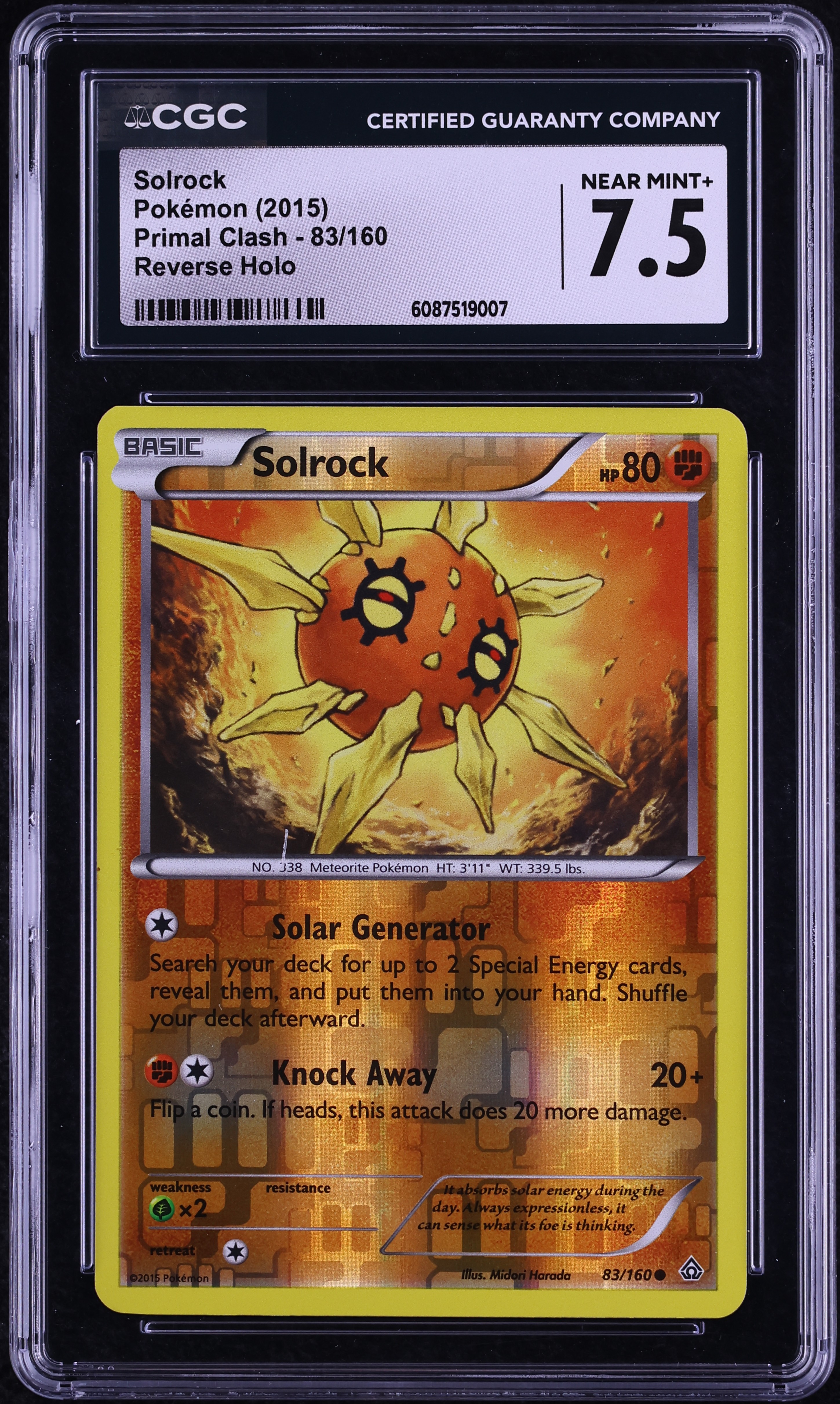 2015 Pokemon XY Primal Clash Reverse Holo Solrock #83 CGC 7.5 NRMT+ on  Fanatics Collect