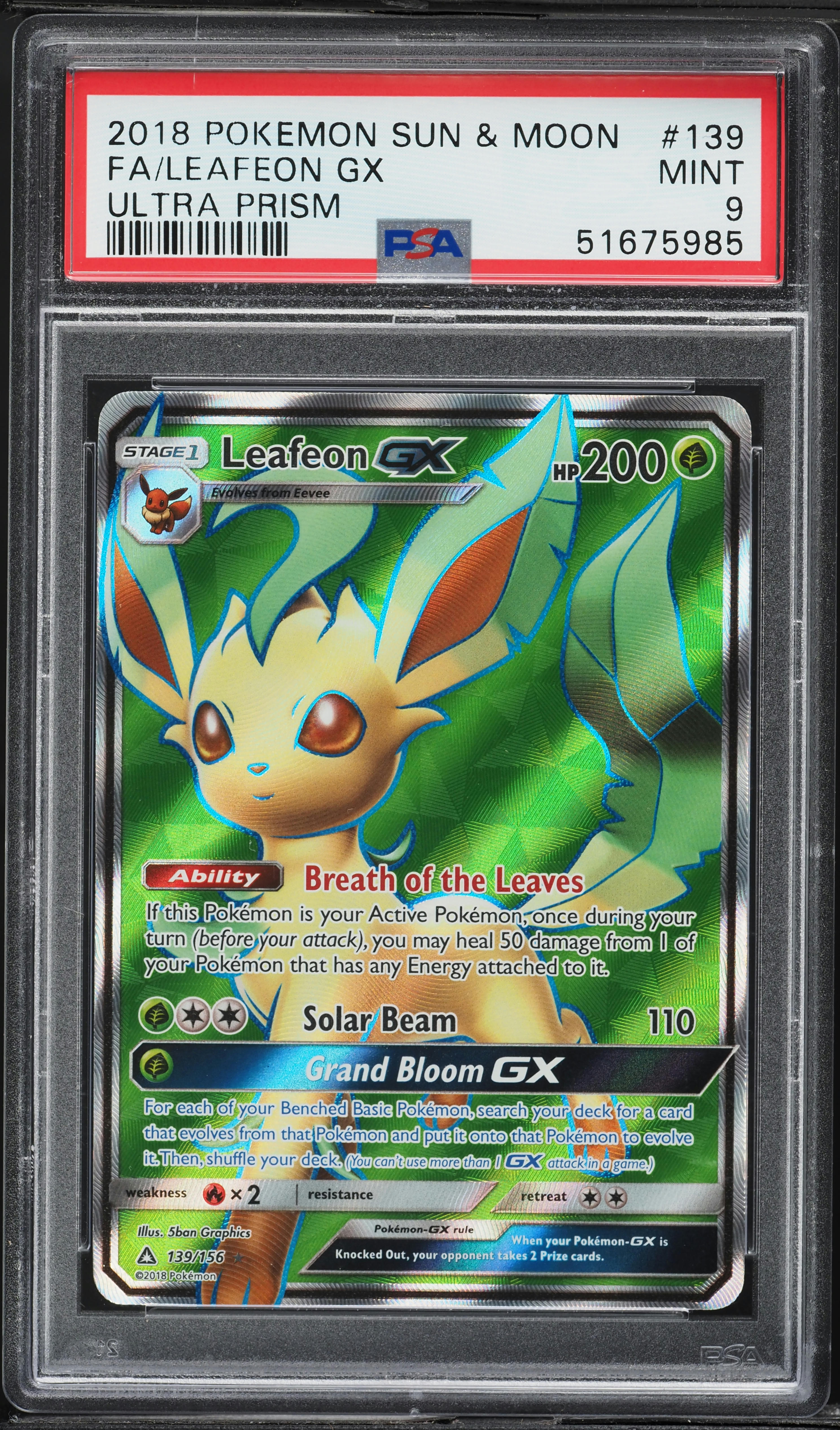pokemon card leafeon gx Leafeon GX 2018 Sun & Moon: Ultra Prism #013/156 Holo Price Guide