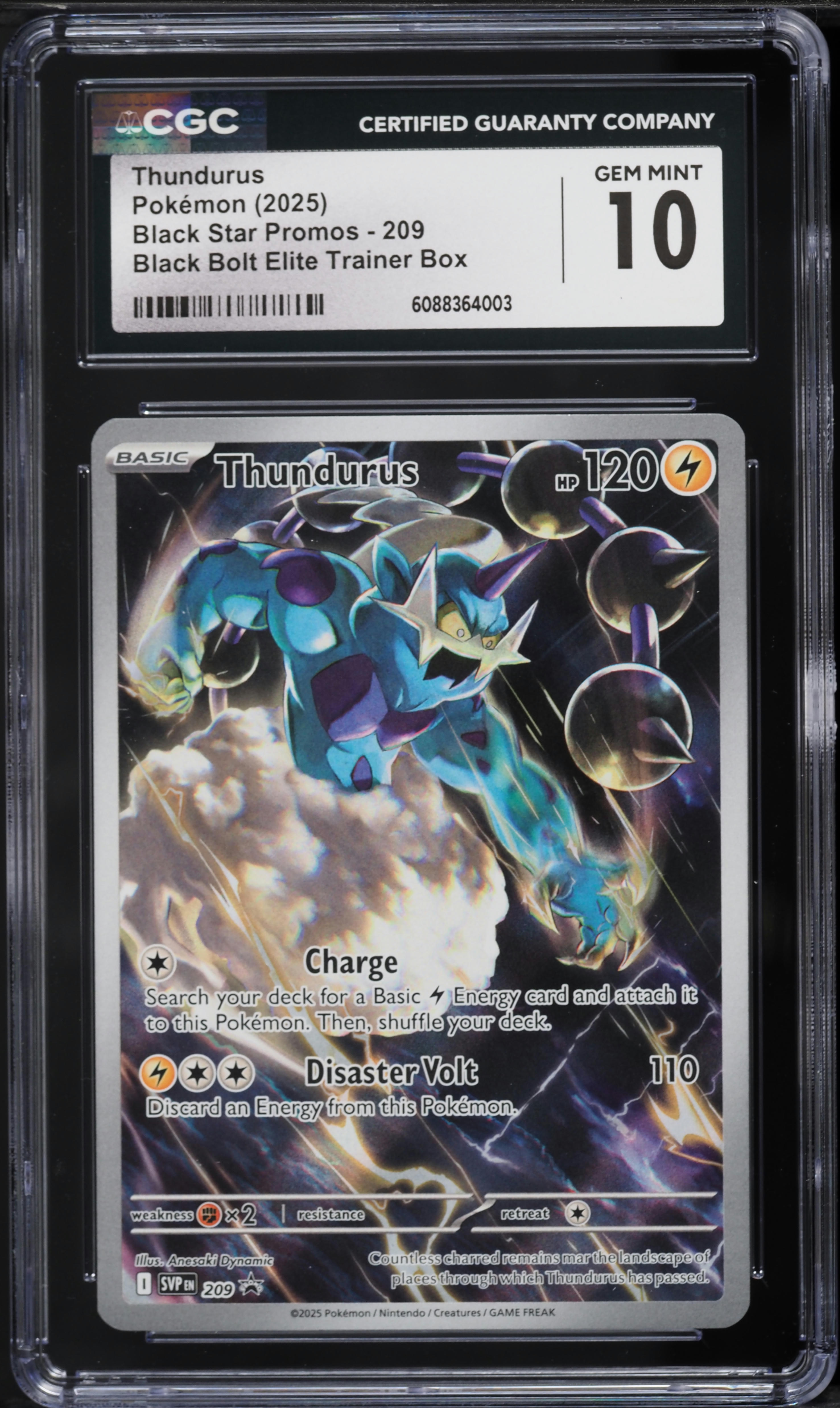 shiny thundurus pokemon card - SVP 209 Full Art Holo Rare Promo Pokemon Black Pokemon Trading Card Game 139/091