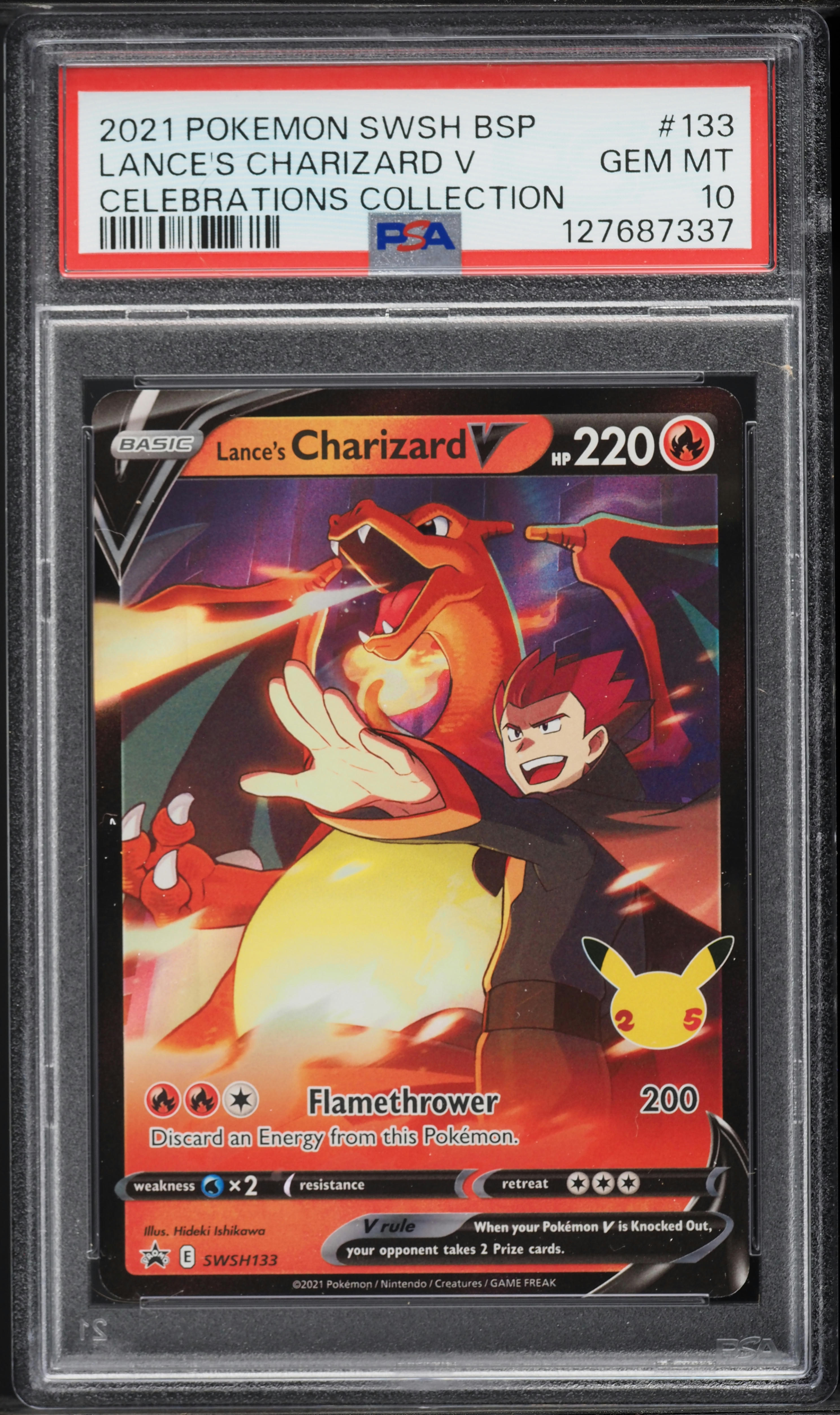 CARTE POKEMON PCA 25Th Dracaufeu V De Peter Lance's Charizard Promo CARTE POKEMON PCA 25Th Dracaufeu V De Peter Lance's Charizard Promo