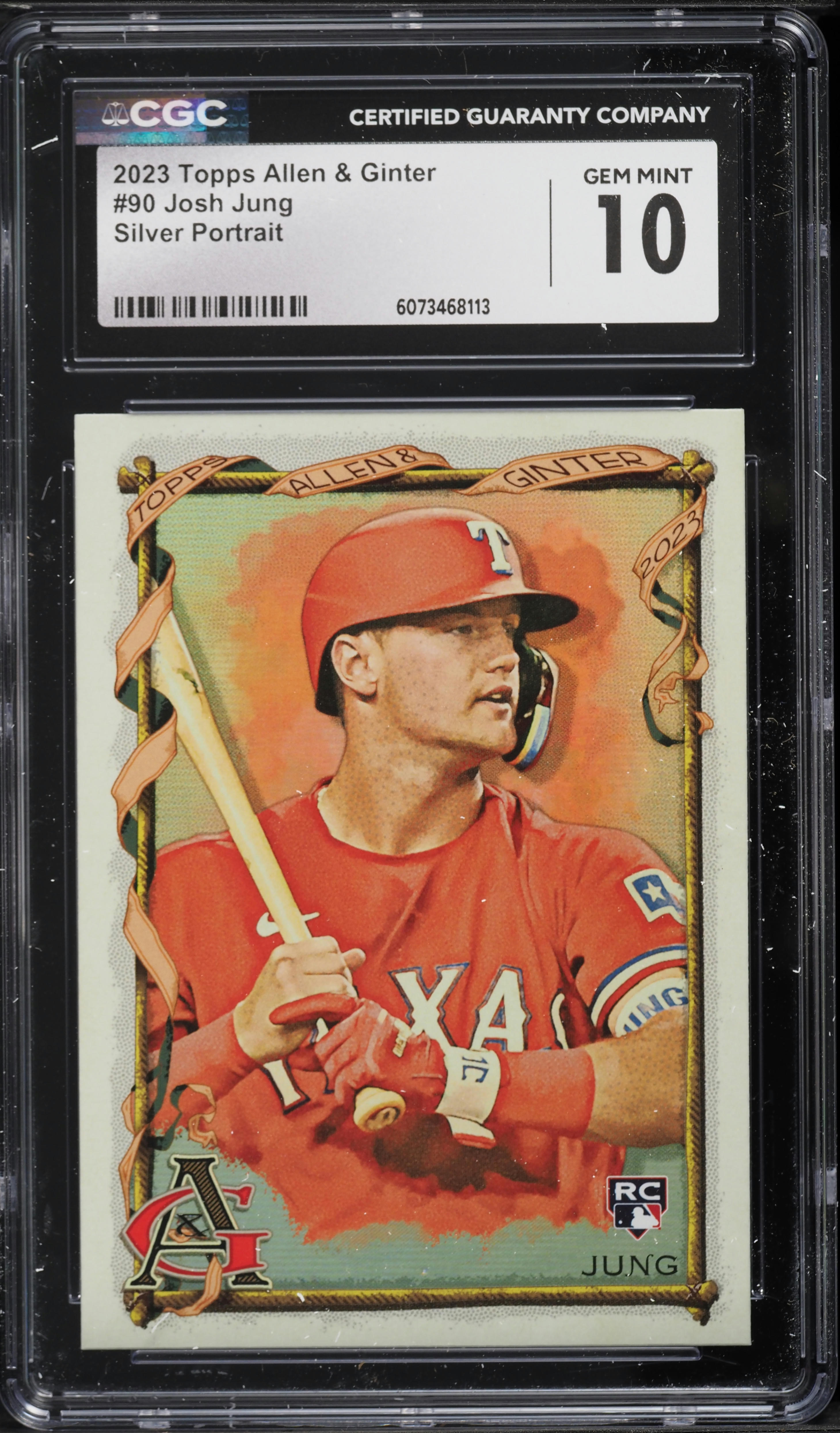 2023 Topps Allen & Ginter Silver Portrait Josh Jung ROOKIE #90 CGC