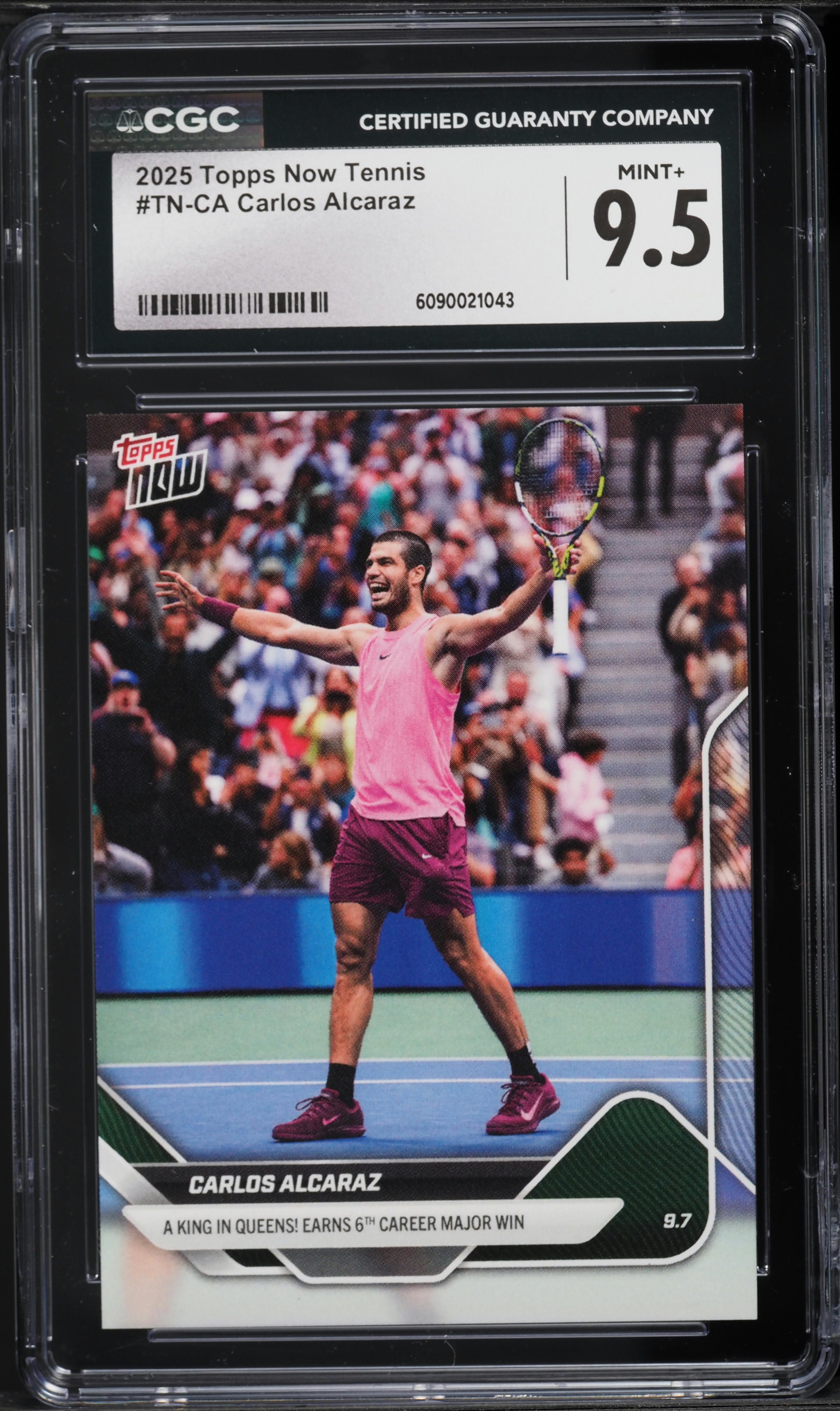 2025 Topps Now Tennis Carlos Alcaraz #TN-CA CGC 9.5 MINT+ on 