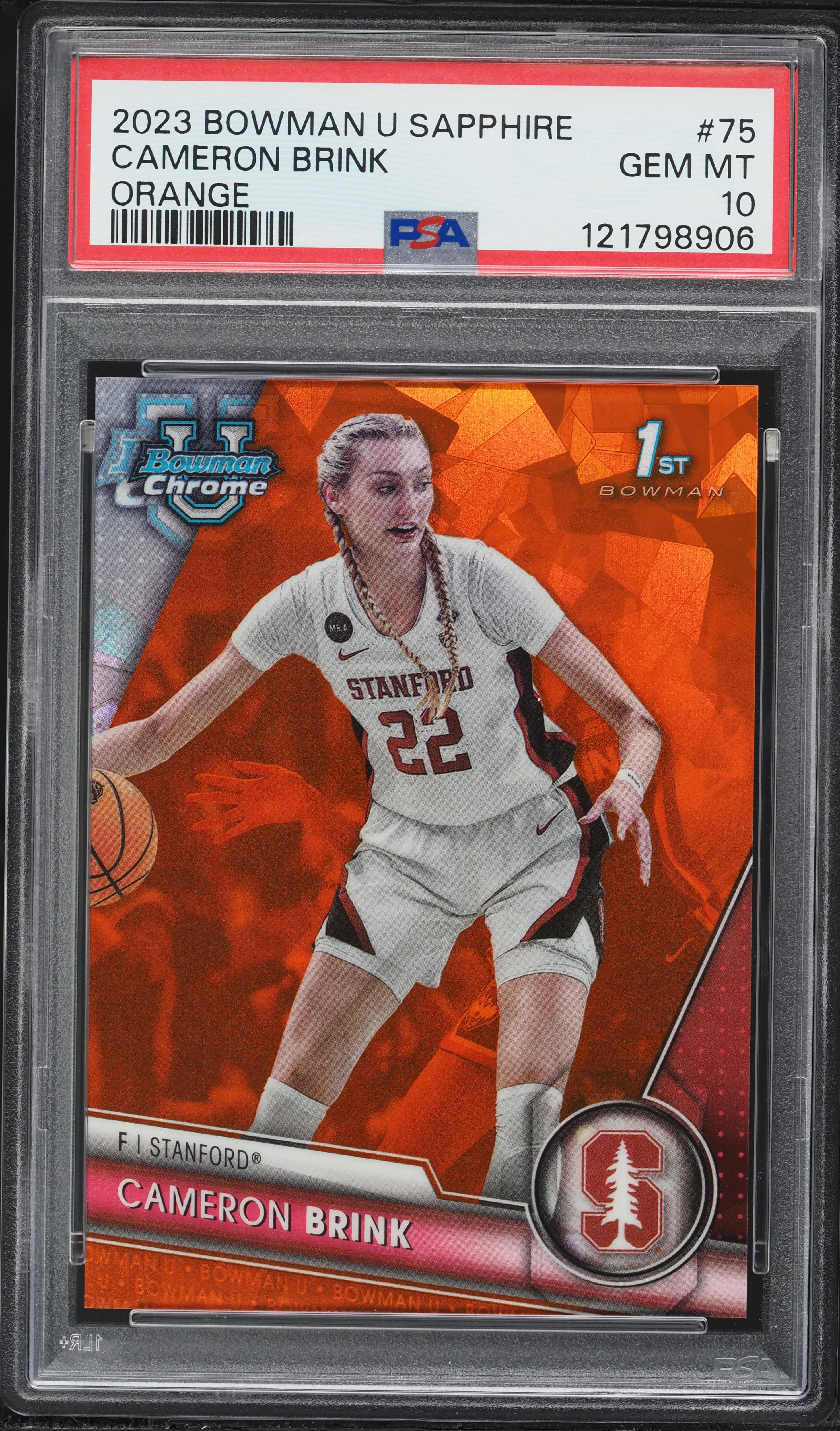 2023 Bowman Chrome University Sapphire Orange Cameron Brink /25 