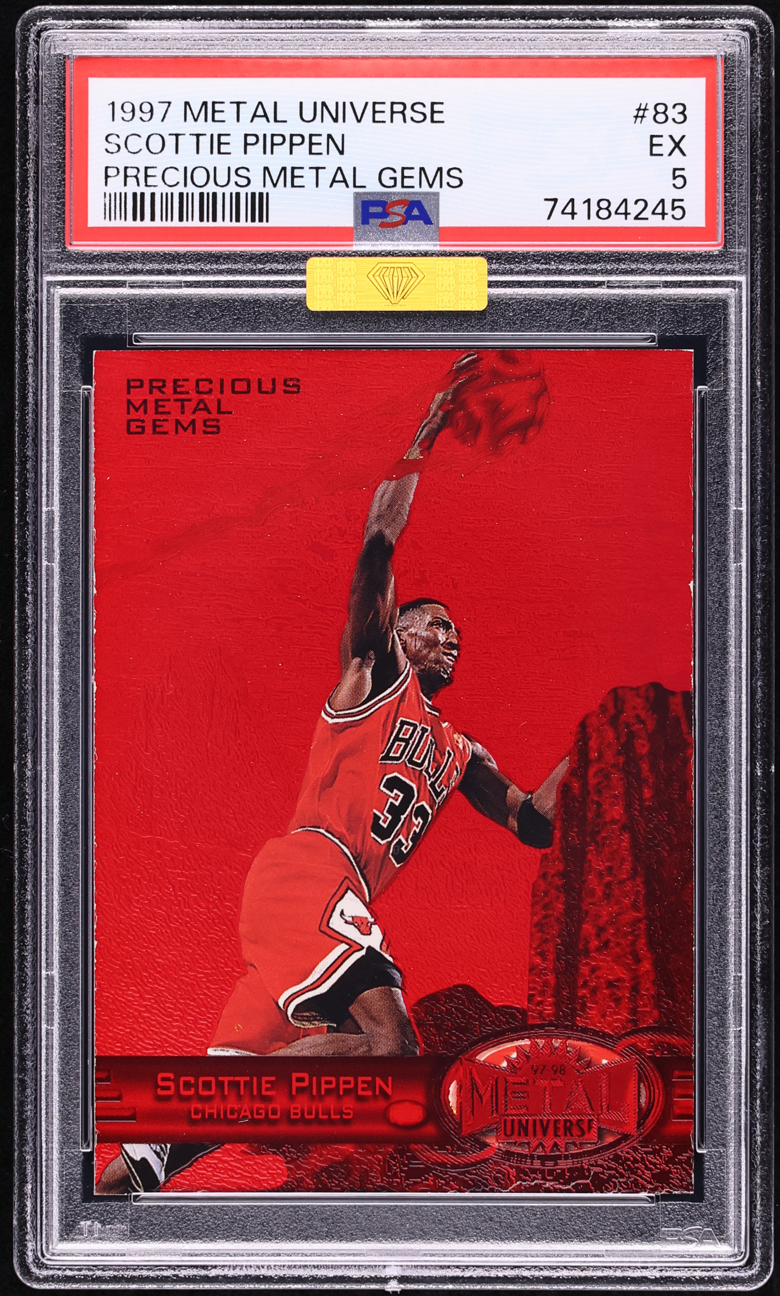 1997 Metal Universe Precious Metal Gems PMG Red Scottie Pippen 