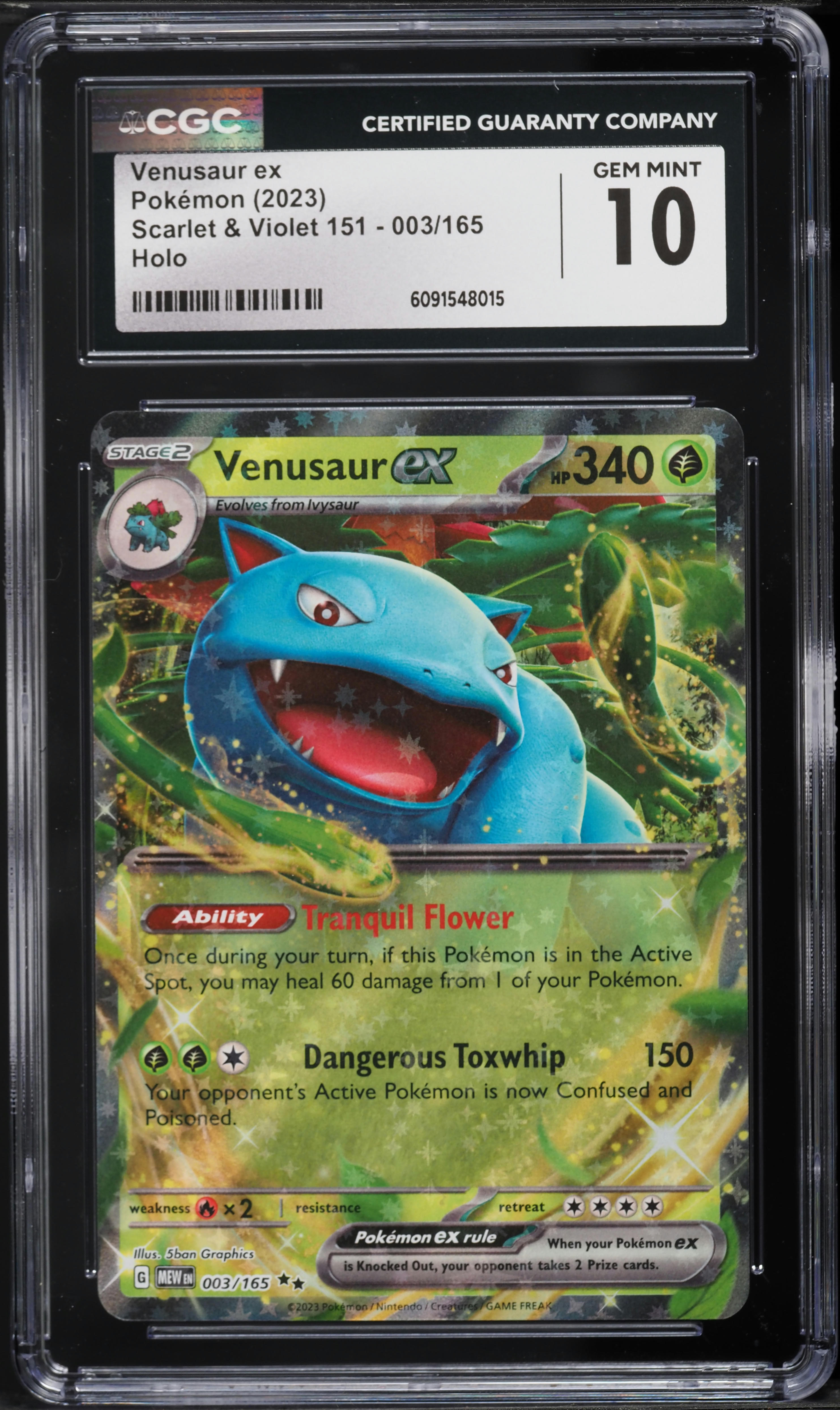 2023 Pokemon Scarlet & Violet 151 Holo Venusaur ex #3 CGC 10 GEM