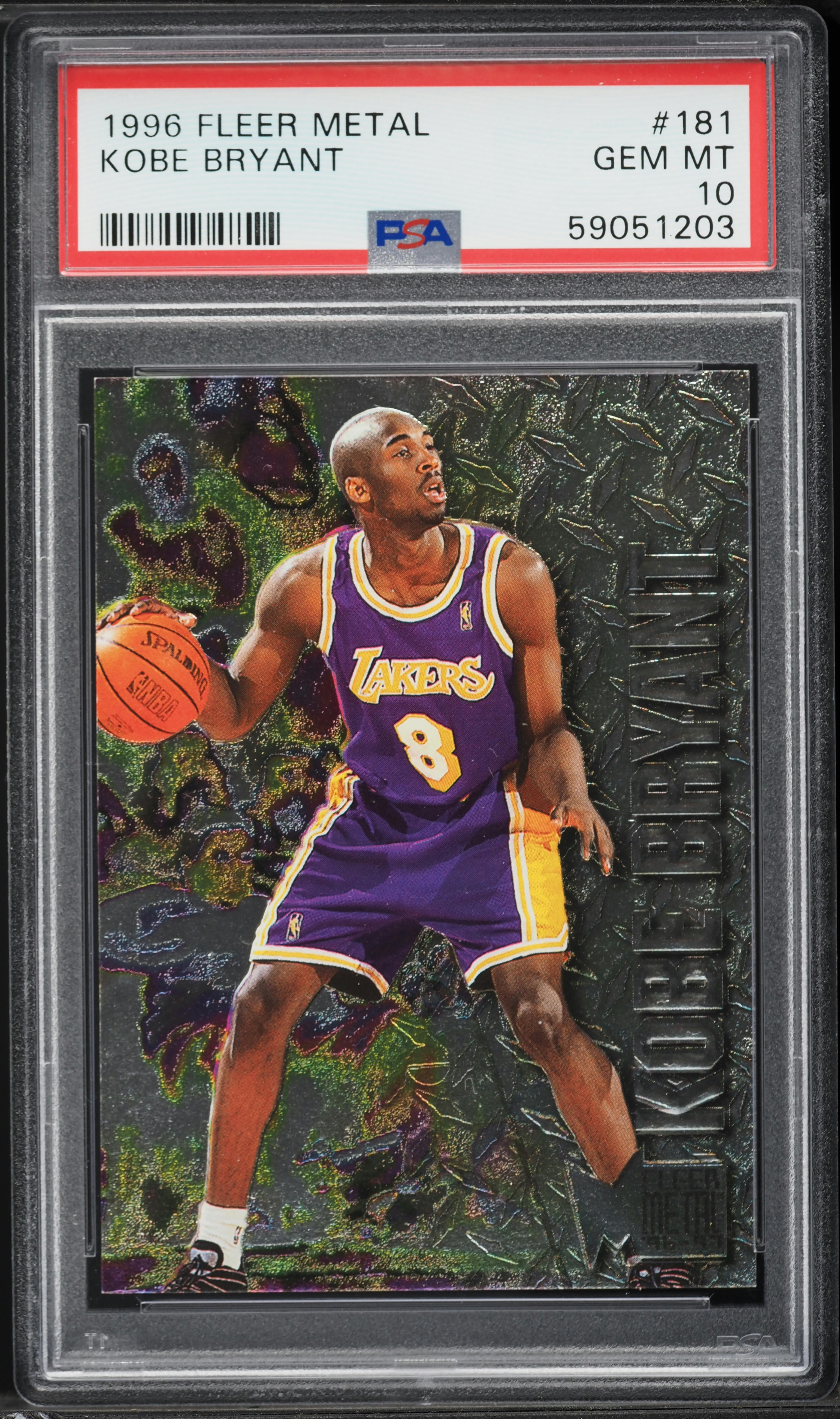 1996 Metal Basketball Kobe Bryant ROOKIE #181 PSA 10 GEM MINT on