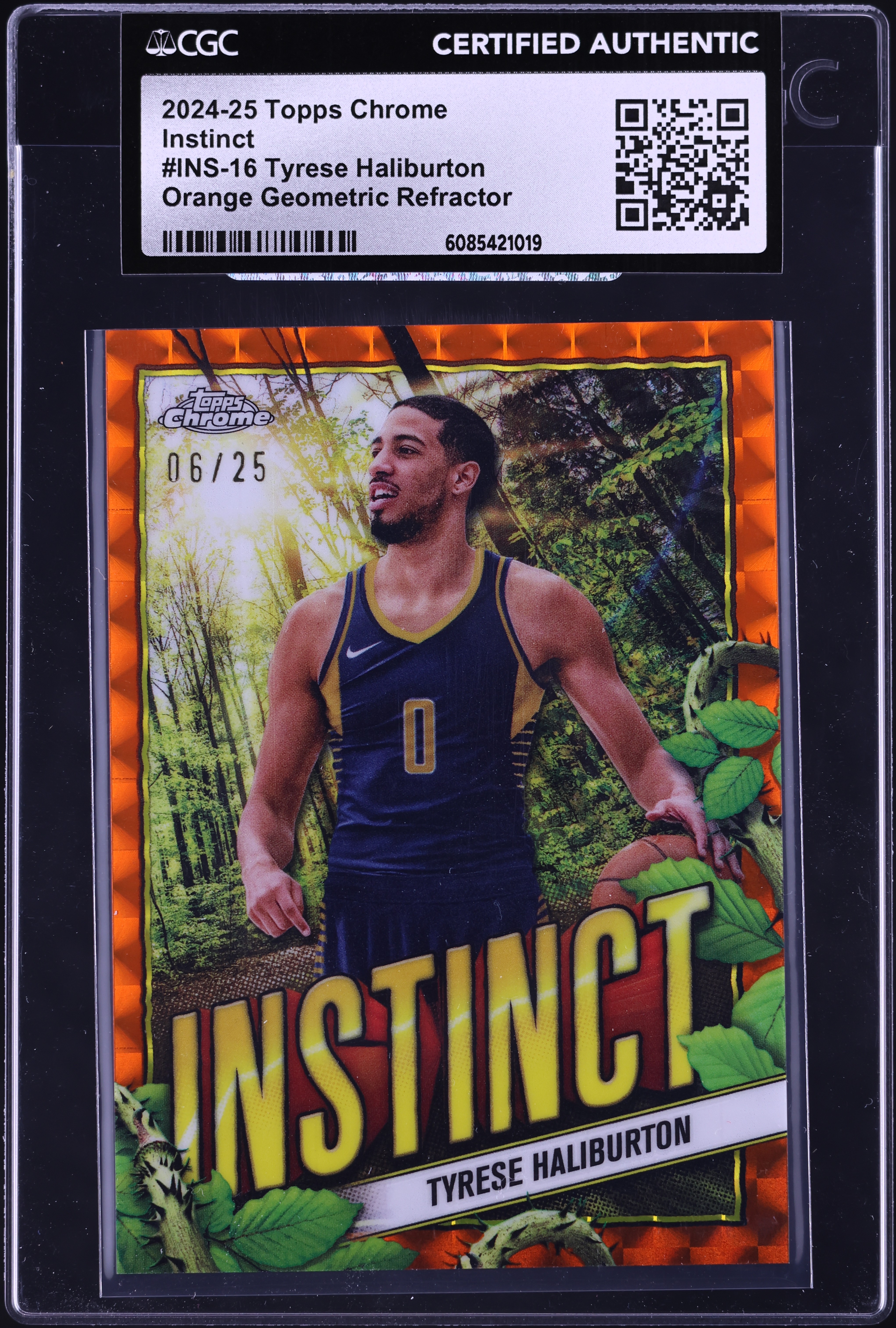 2024 Topps Chrome Instinct Orange Geometric Refractor Tyrese 