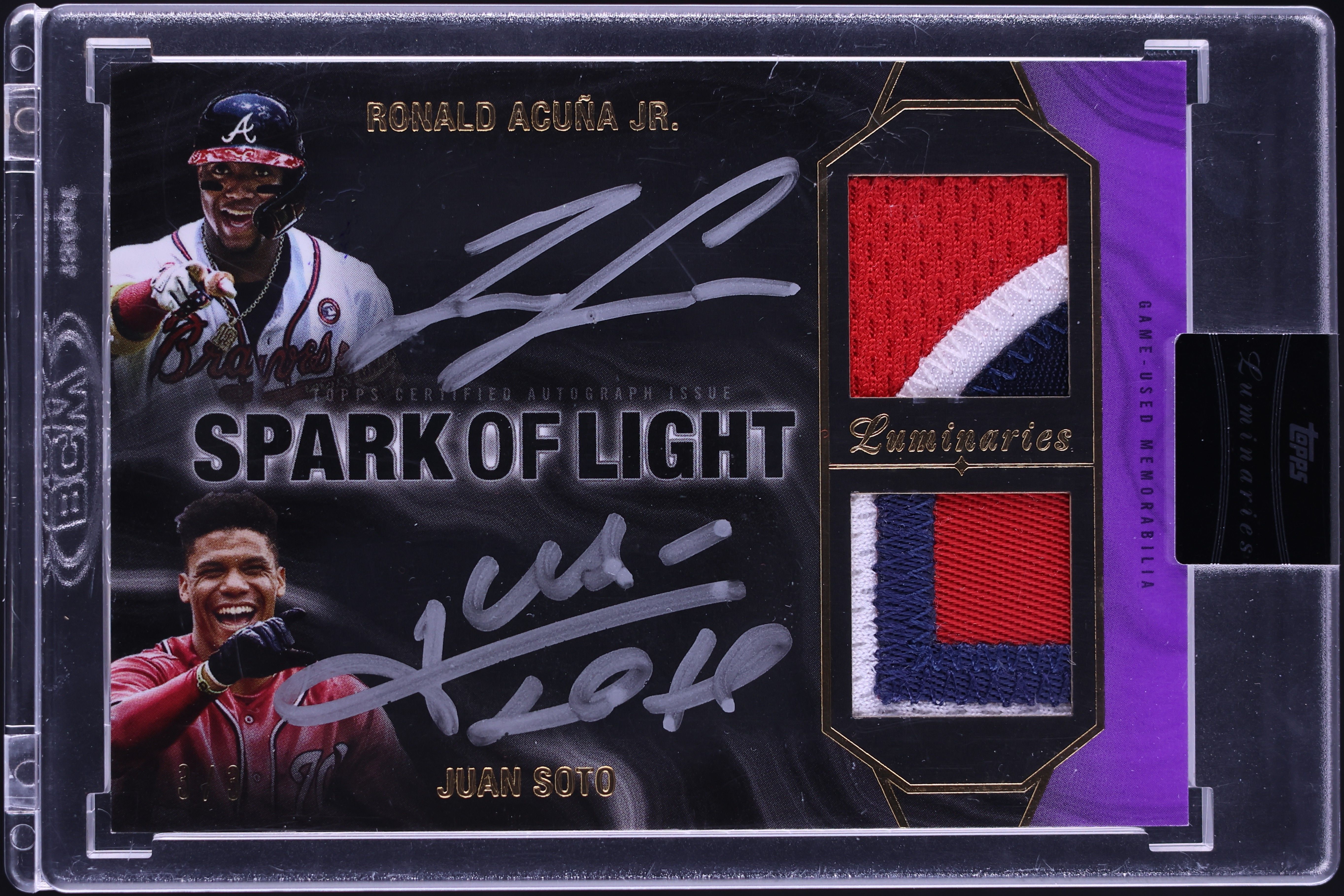 2022 Topps Luminaries Spark Of Light Dual Ronald Acuna Jr. & Juan