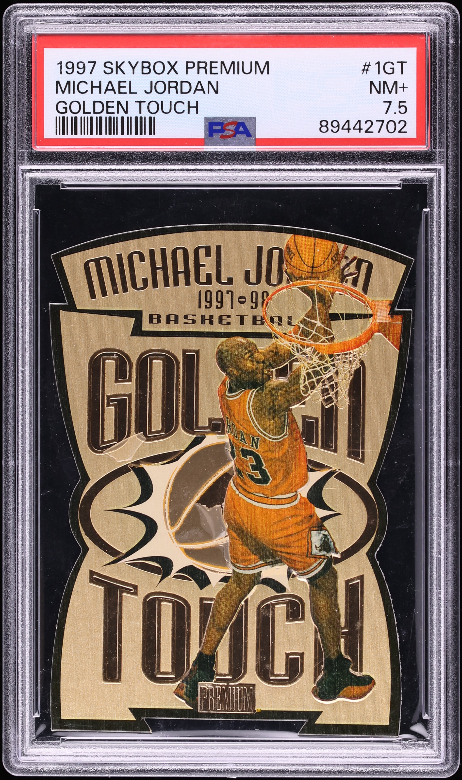 1997 Skybox Premium Golden Touch Die-Cut Michael Jordan #1GT PSA