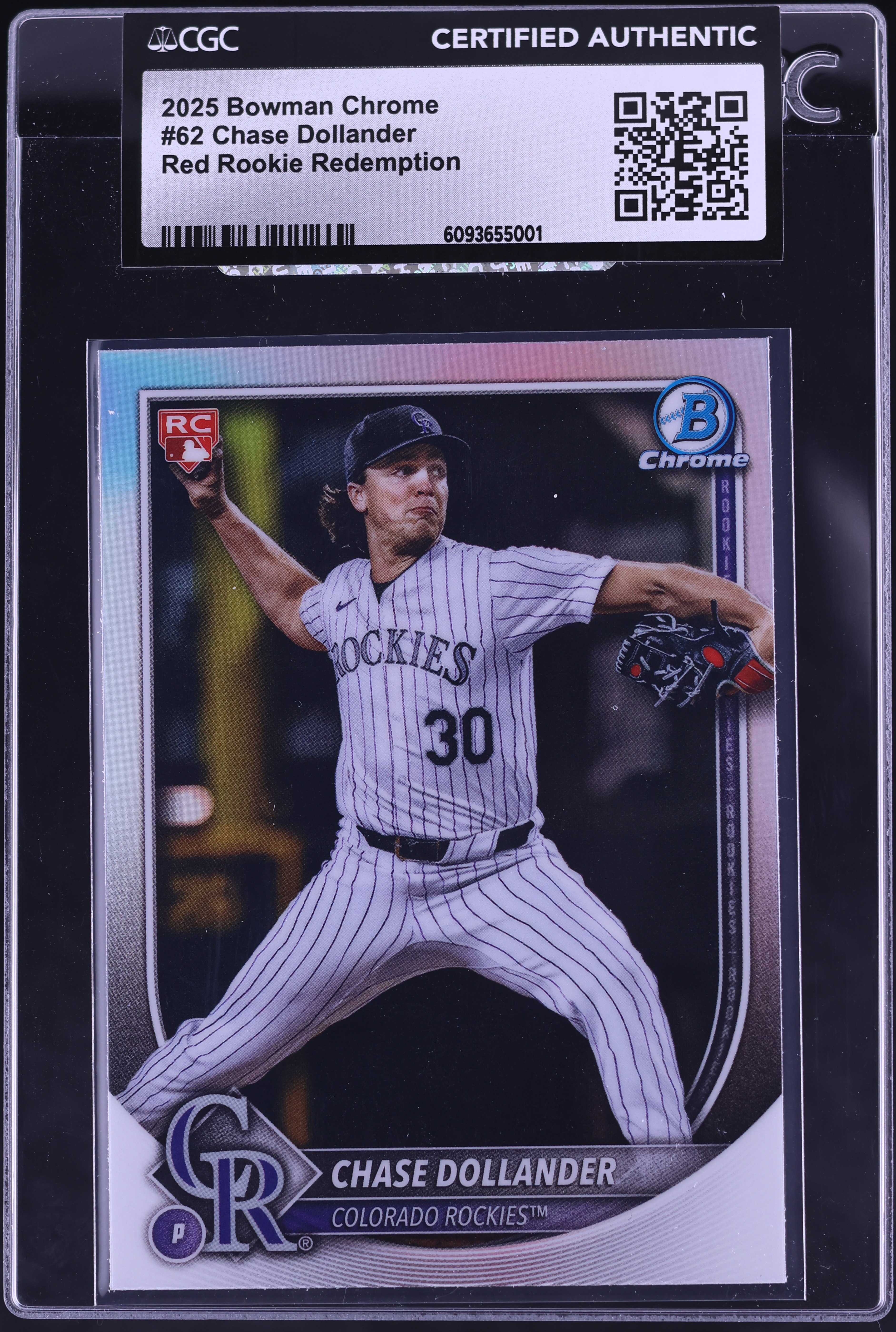 2025 Bowman Chrome Red Redemption Chase Dollander ROOKIE #62 CGC 
