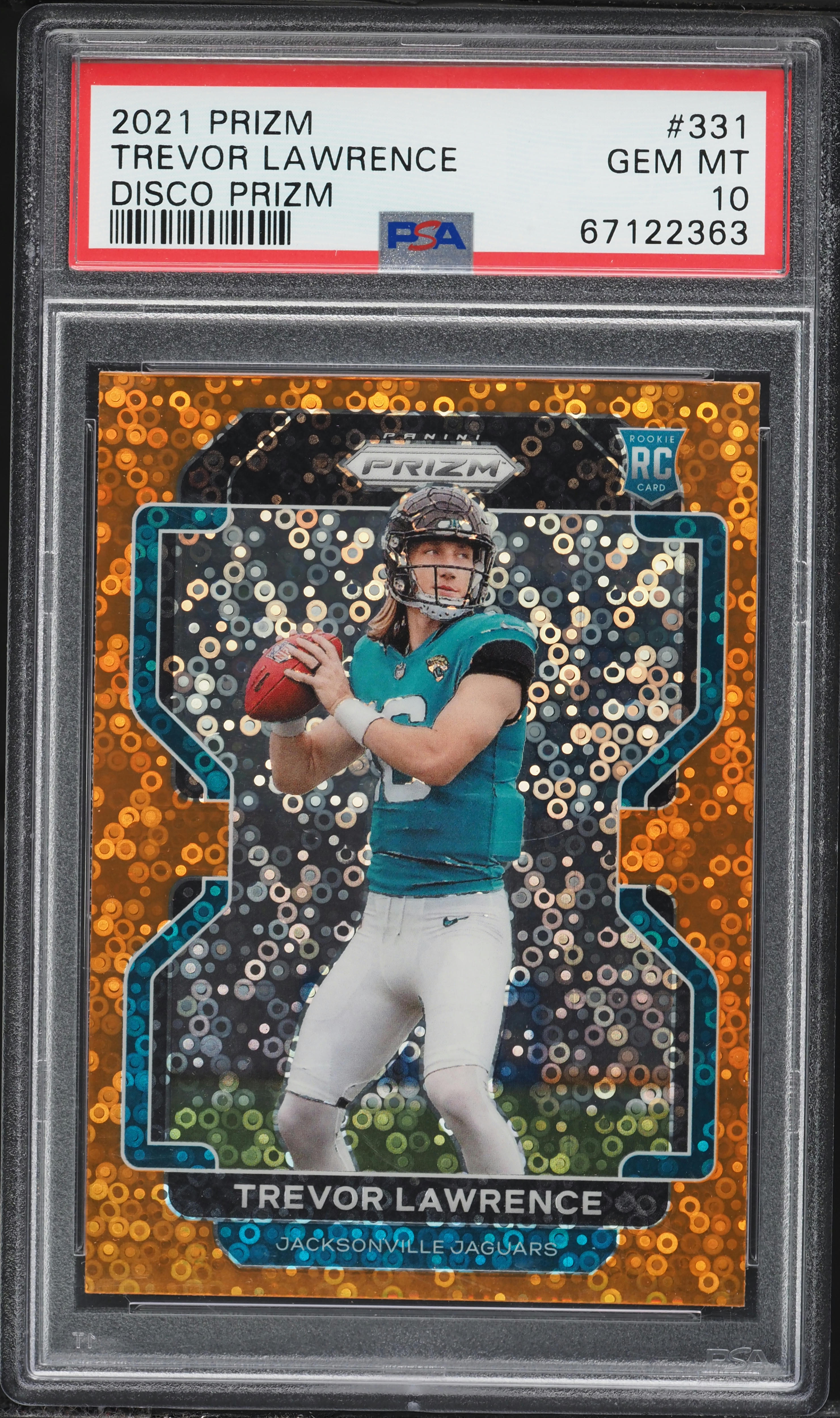2021 Panini Prizm Disco Trevor Lawrence ROOKIE #331 PSA 10 GEM