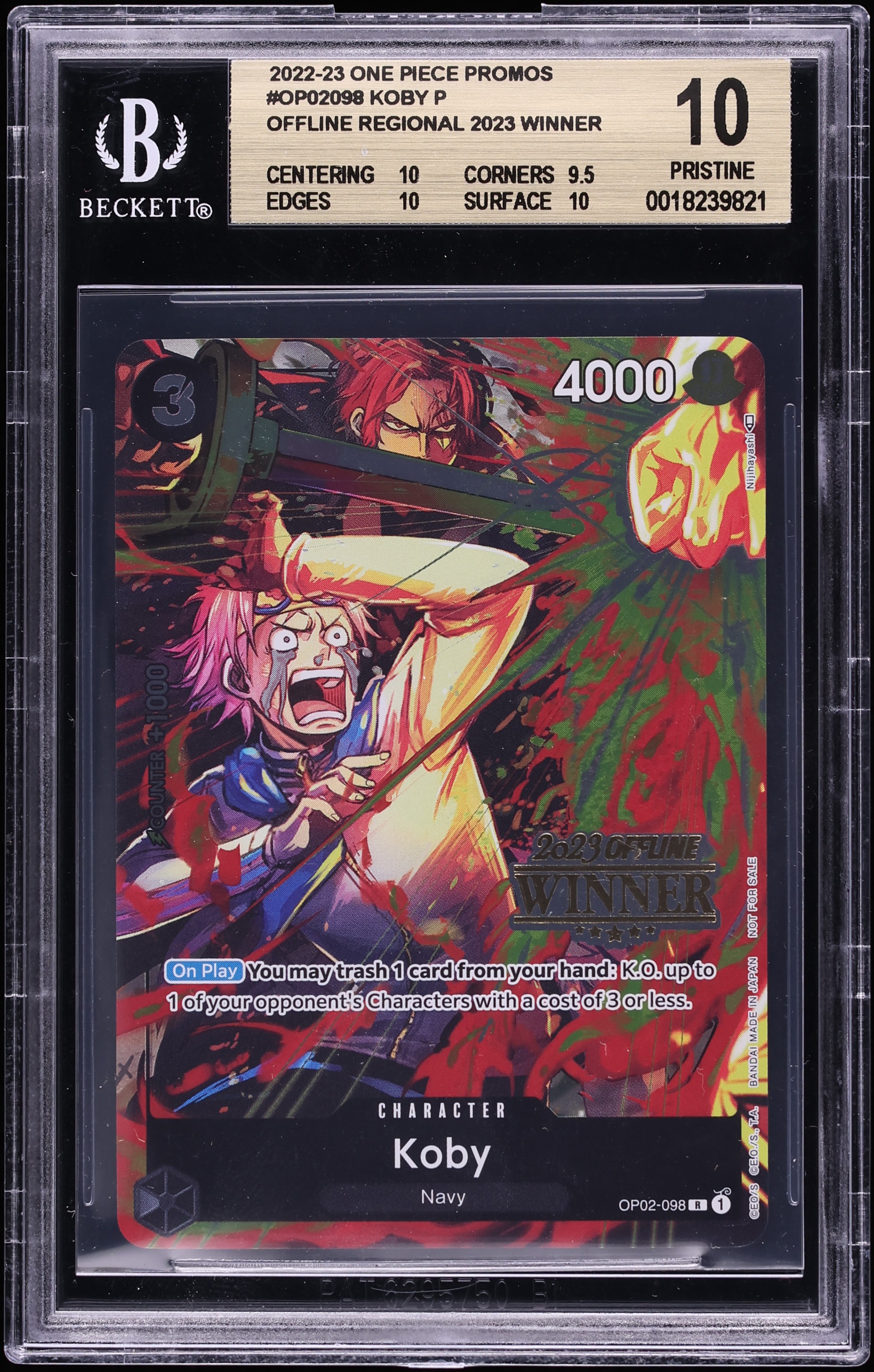 2022 One Piece Card Promo Offline Regional Winner Koby #OP02-098