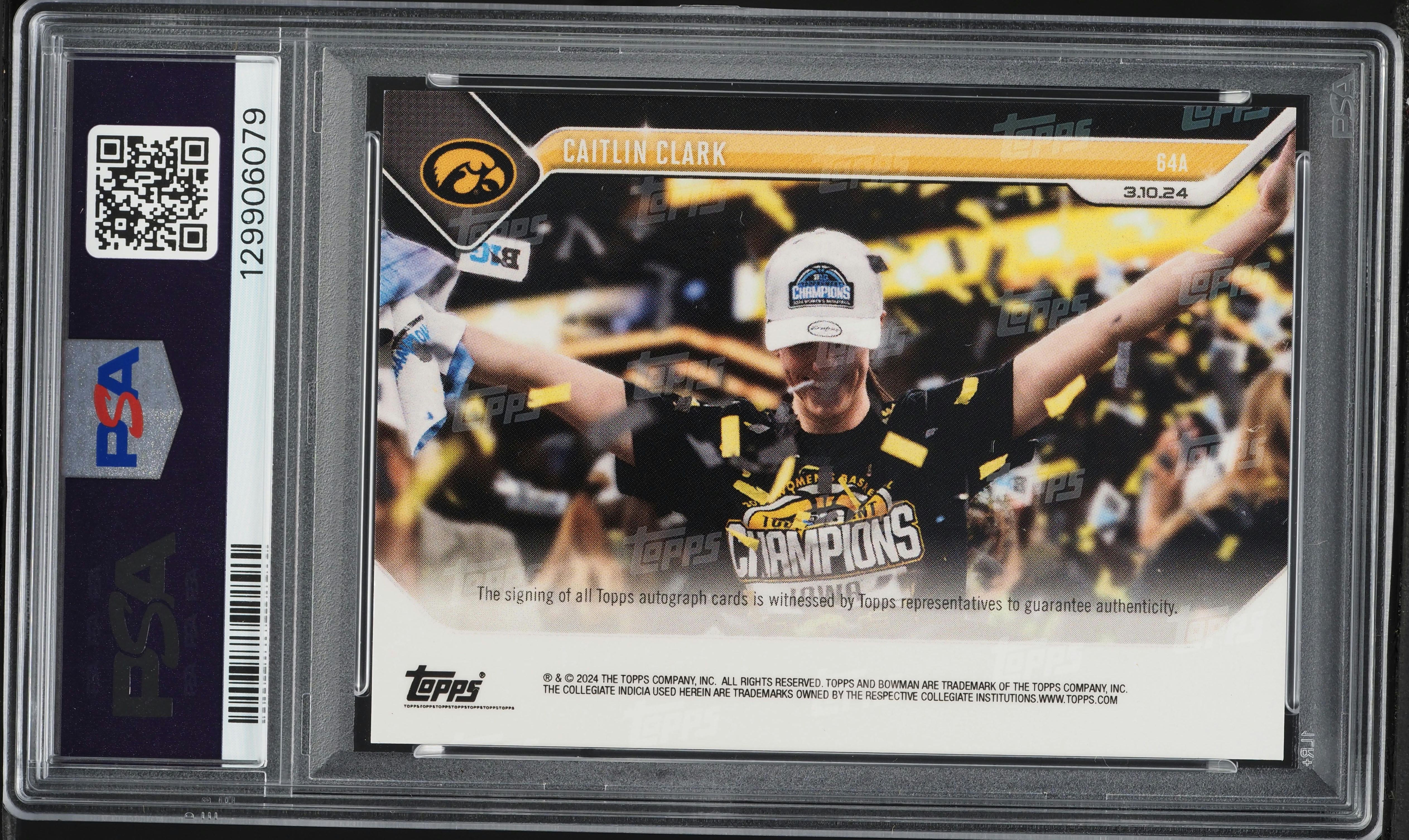 2023 Bowman U Now Caitlin Clark ROOKIE AUTO /99 #64A PSA 10 GEM 
