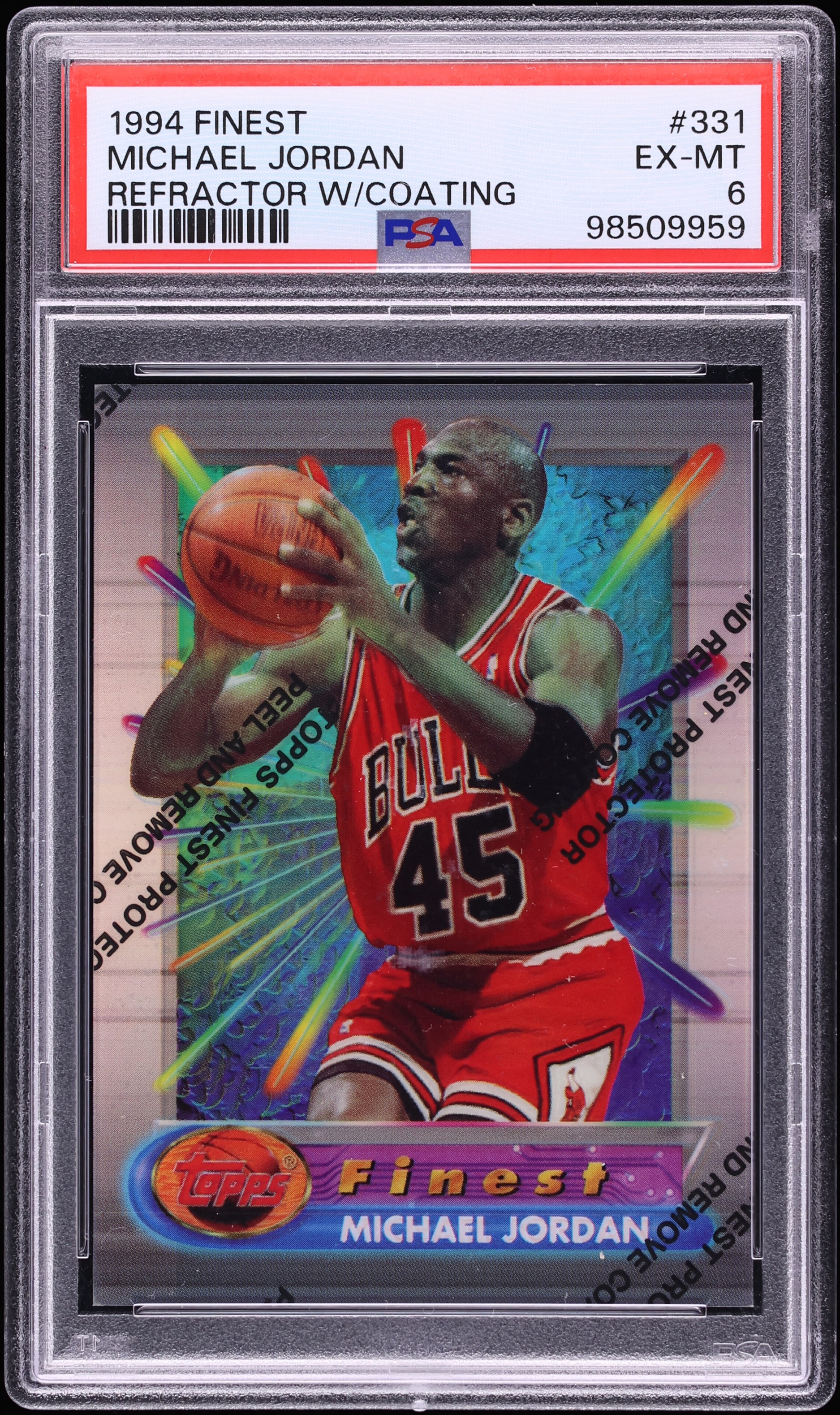 1994 Finest Refractor w/ Coating Michael Jordan #331 PSA 6 EXMT on