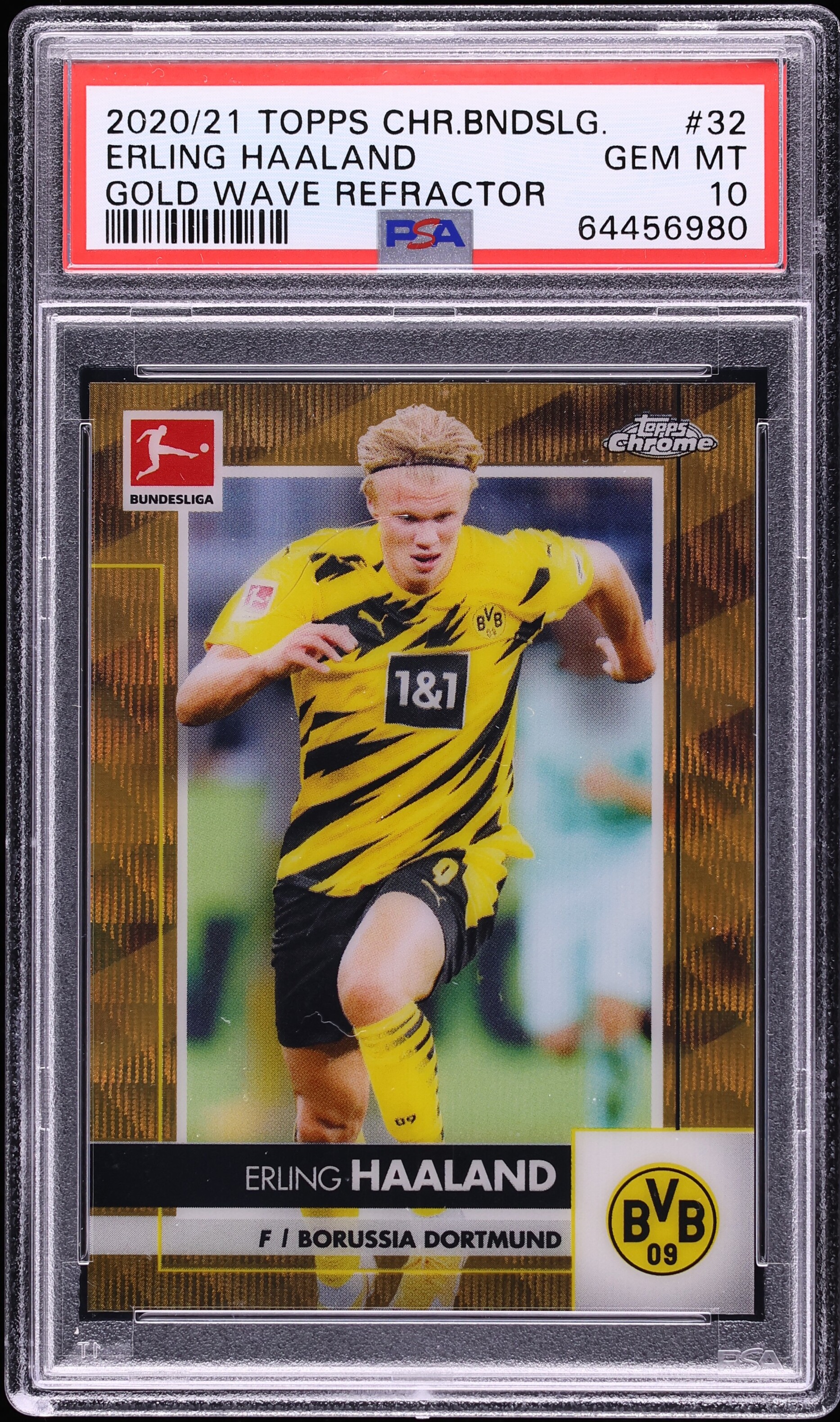 2020 Topps Chrome Bundesliga Gold Wave Refractor Erling Haaland