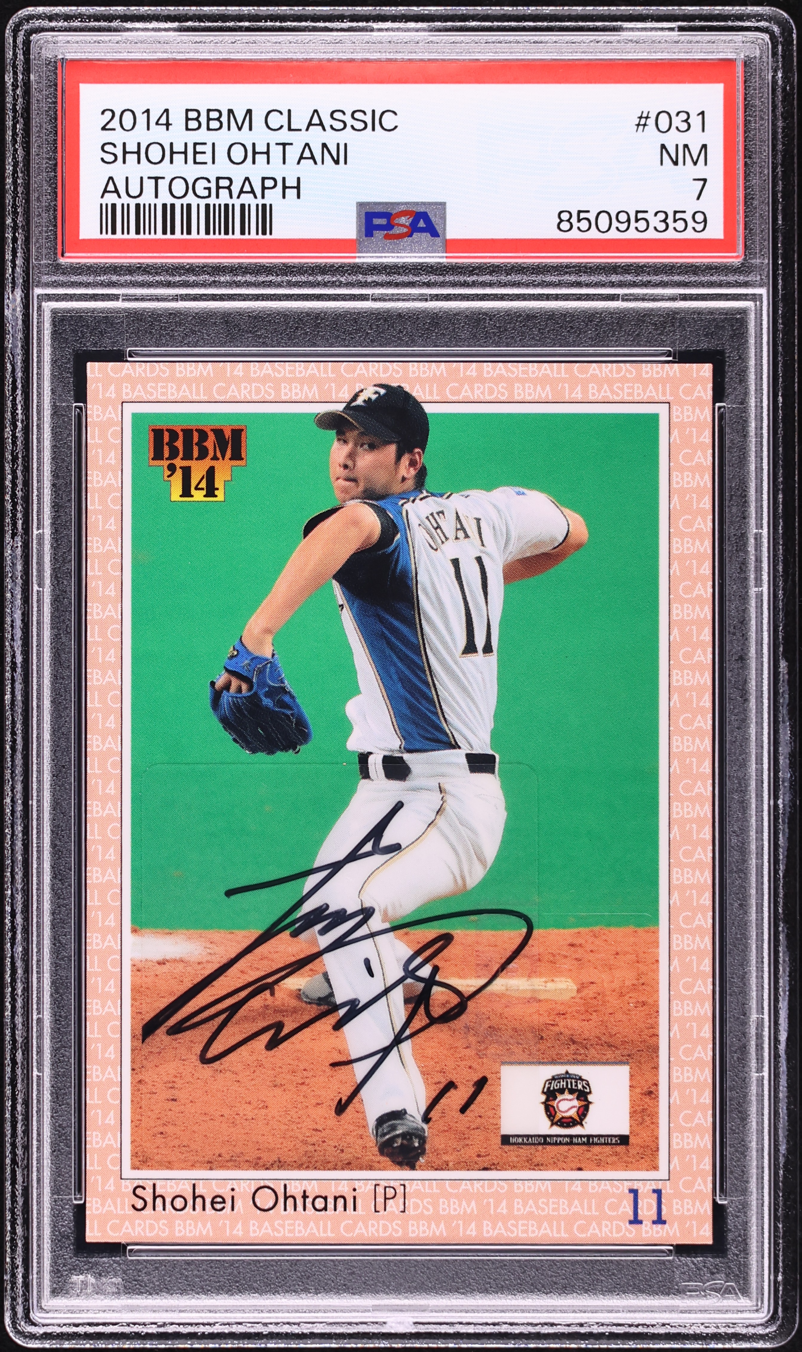 2014 BBM Classic Shohei Ohtani ROOKIE AUTO /10 #31 PSA 7 NRMT on