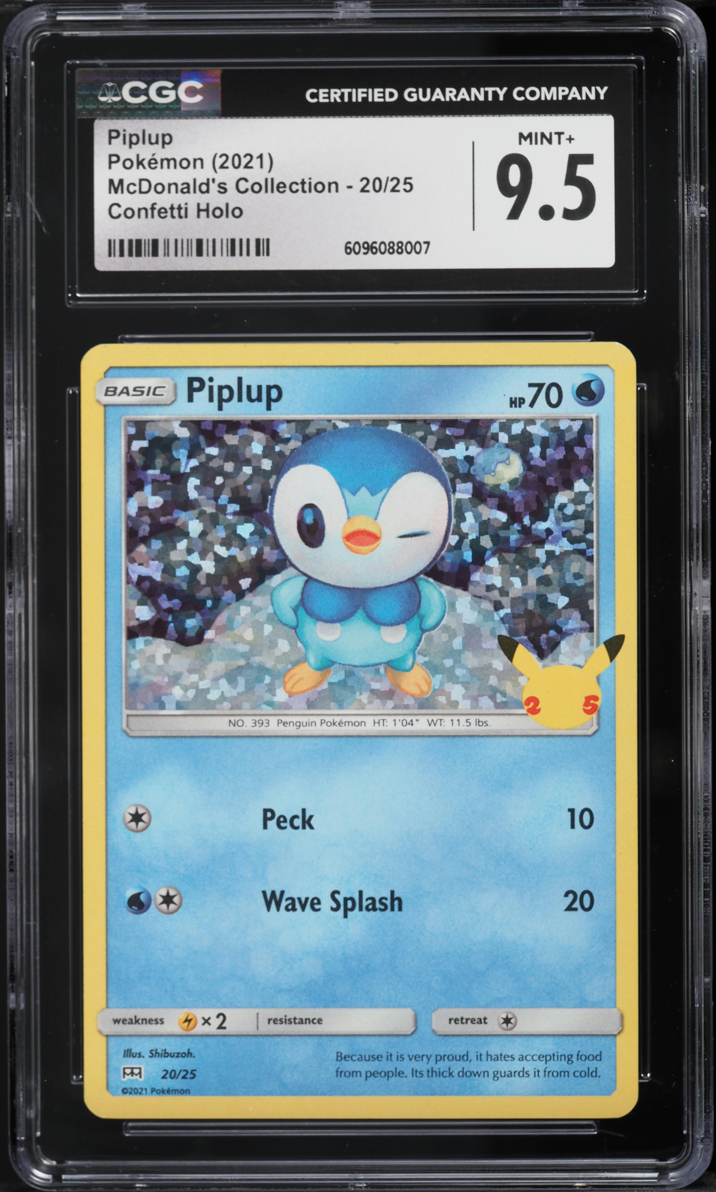 mcdonalds pokemon card piplup - 20/25 - Promo - 25th Anniversary it cant attack during your opponents next turn 2021 Pokemon Sword & Shield