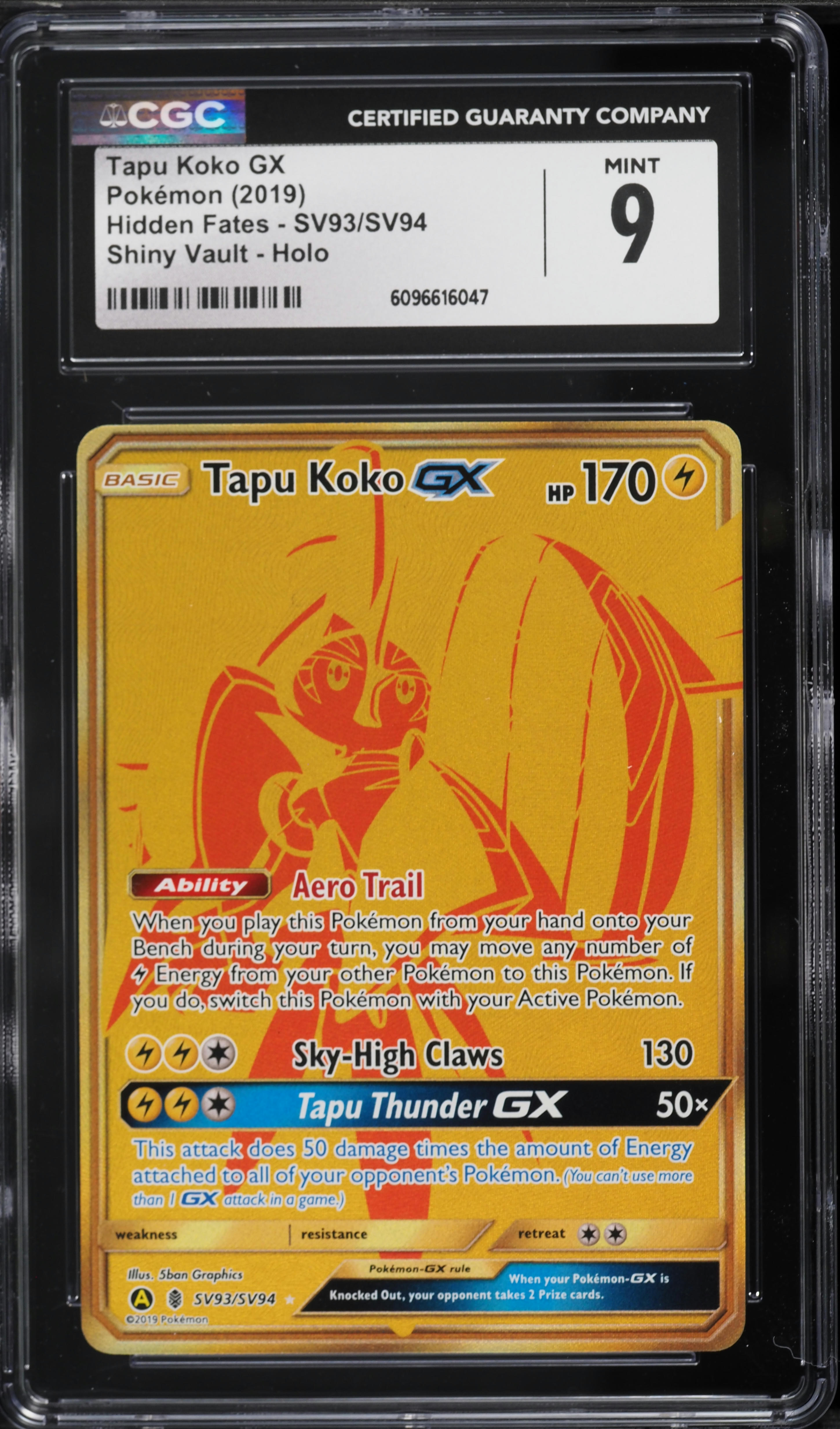 2019 Pokemon Sun & Moon Hidden Fates Full Art Tapu Koko GX #SV93