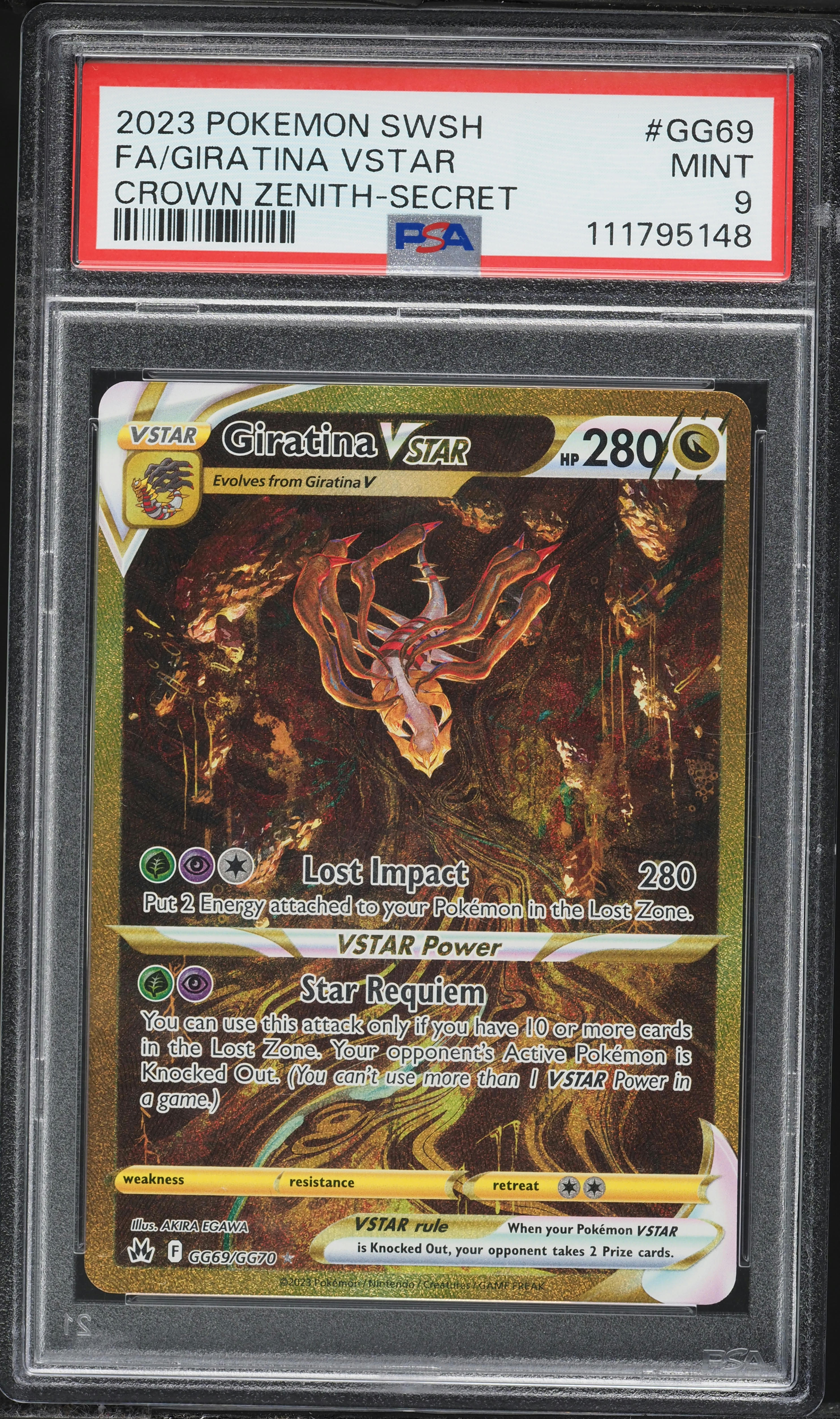 2023 Pokemon Sword & Shield Crown Zenith Gold Rare Giratina VSTAR