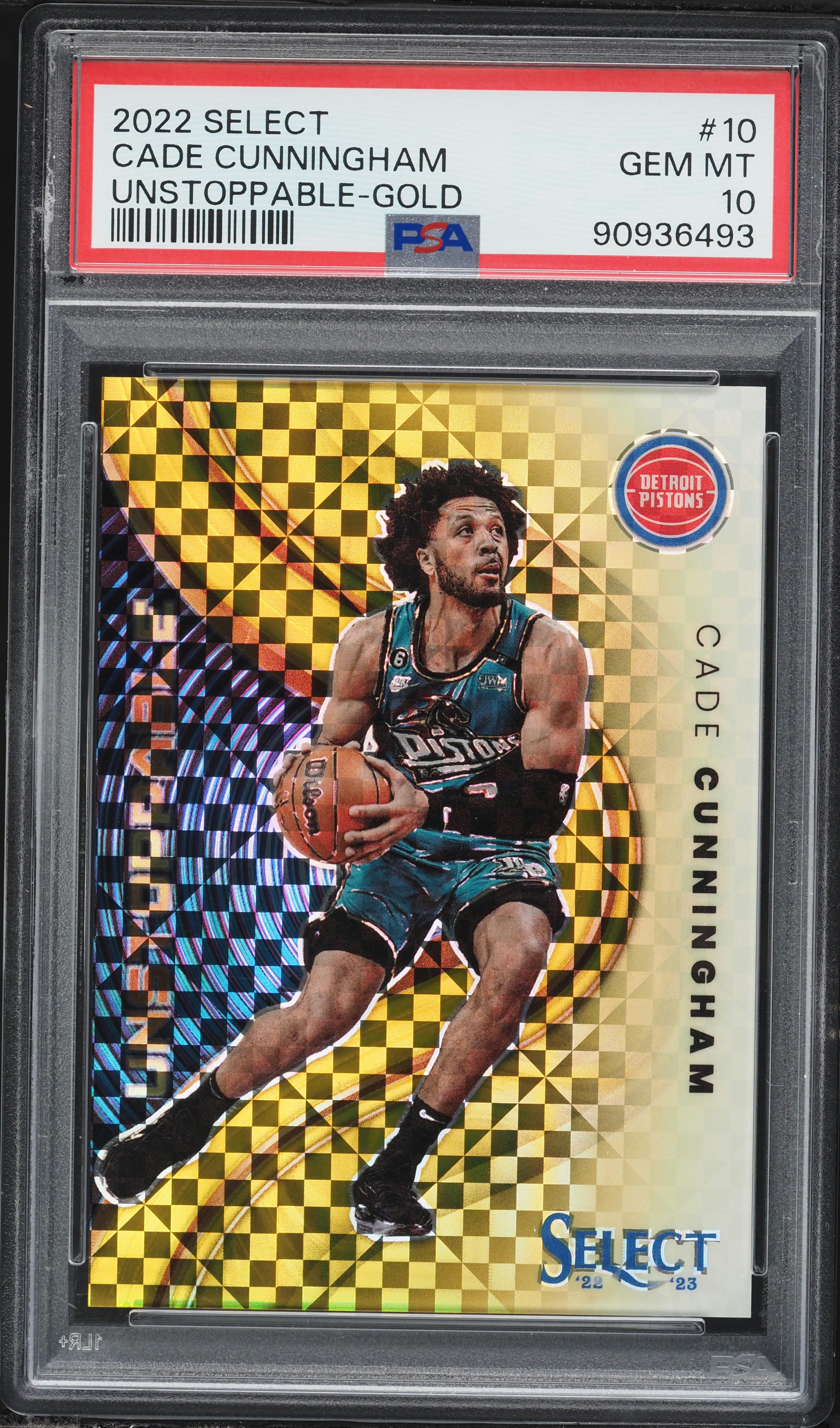 2022 Select Unstoppable Gold Cade Cunningham /10 #10 PSA 10 GEM