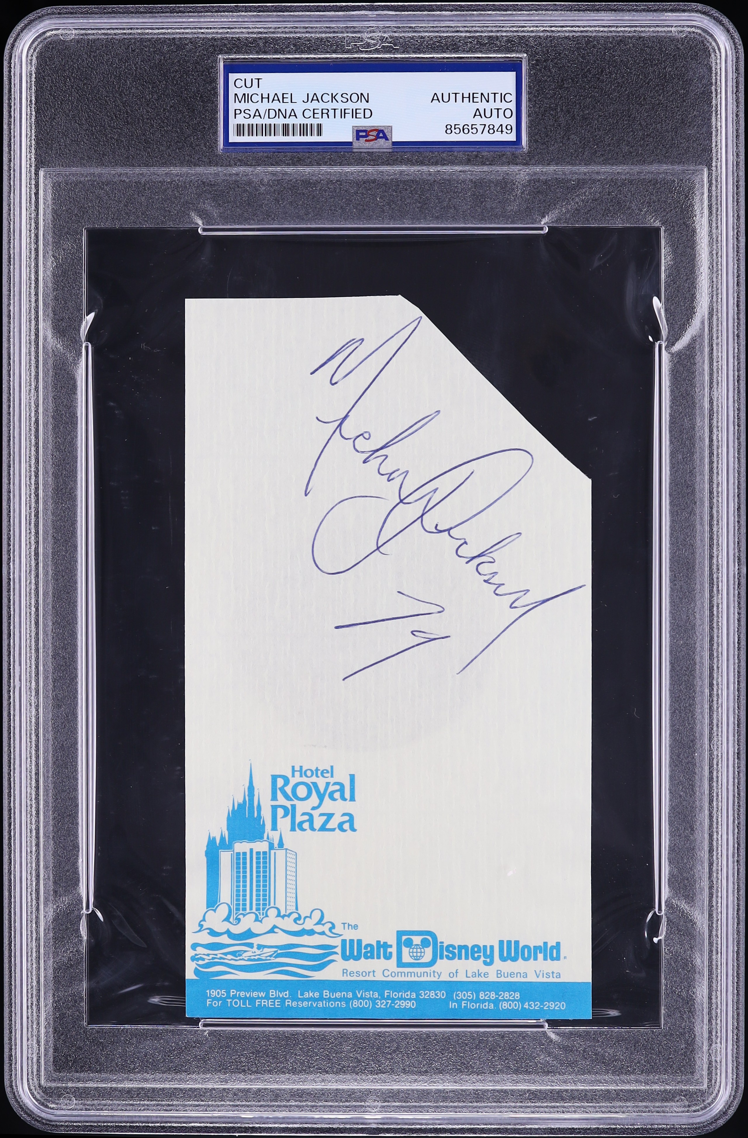 Michael Jackson Signed Autographed Cut w/ Inscription AUTO PSA/DNA