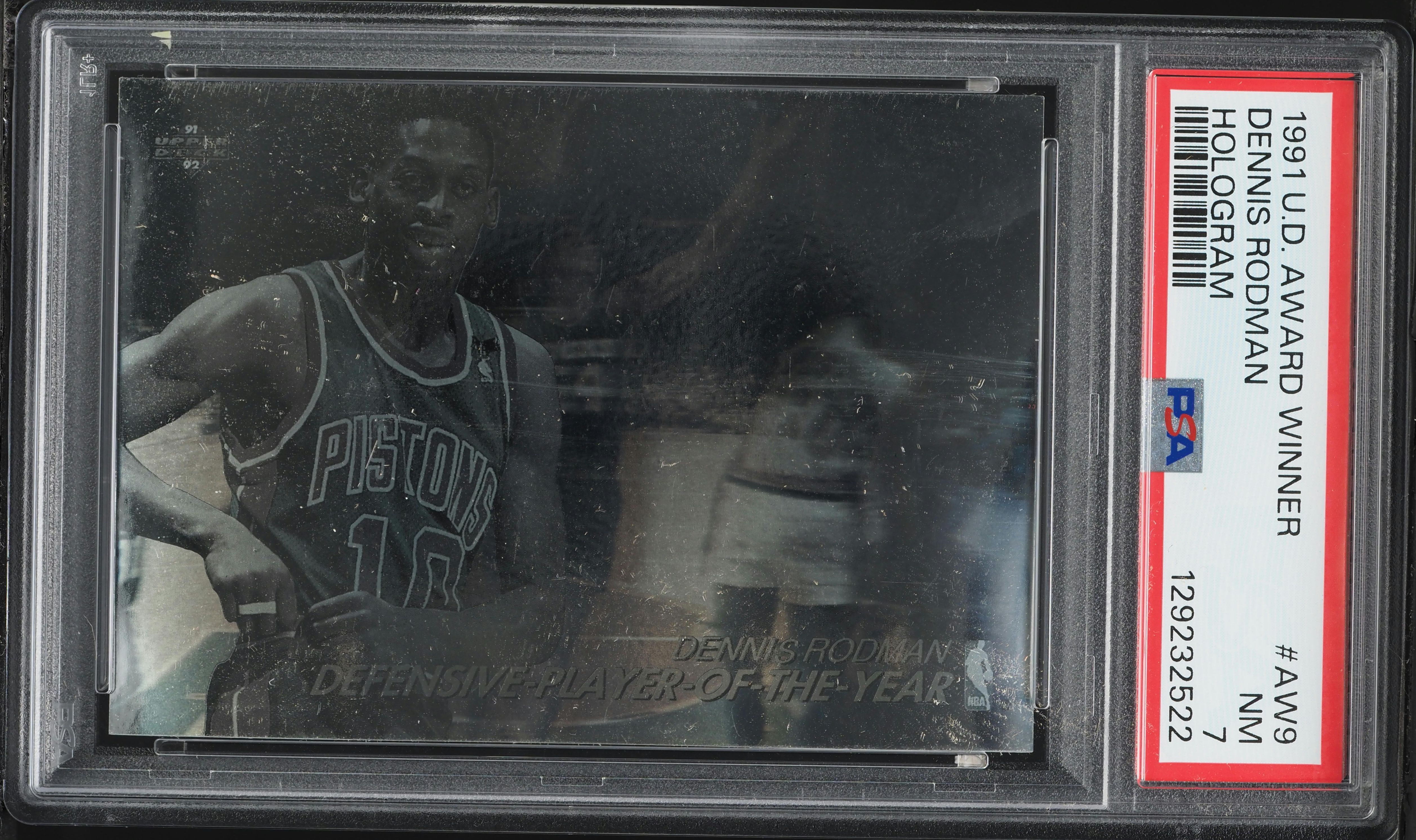 1991 Upper Deck Award Winner Hologram Dennis Rodman #AW9 PSA 7 NRMT on Fanatics Collect 1991 Upper Deck Award Winner Hologram Dennis Rodman #AW9 PSA 7 NRMT on Fanatics Collect