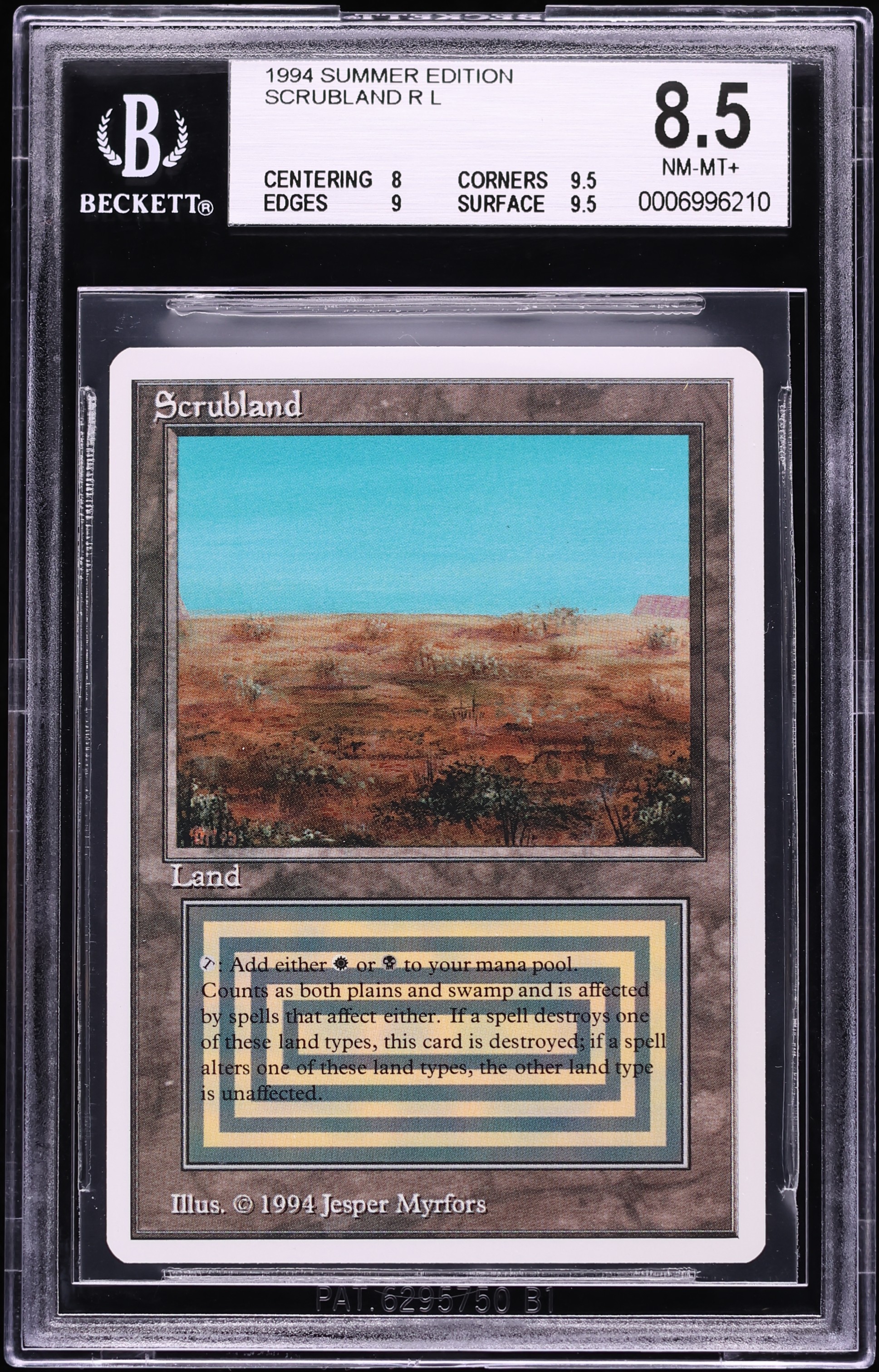 1994 Magic The Gathering MTG Summer Edition Dual Land Scrubland