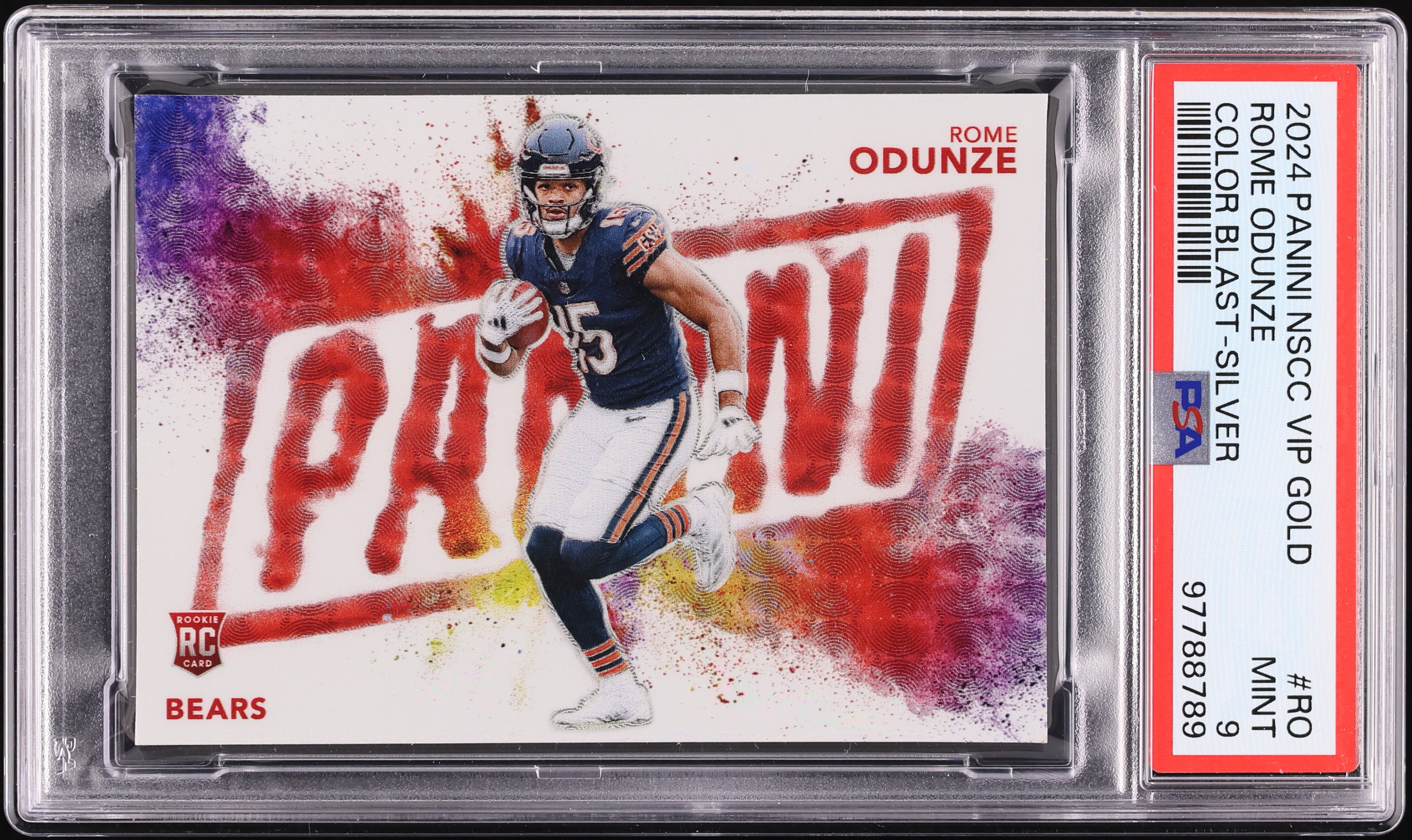 2024 Panini NSCC VIP Gold Color Blast Silver Rome Odunze ROOKIE