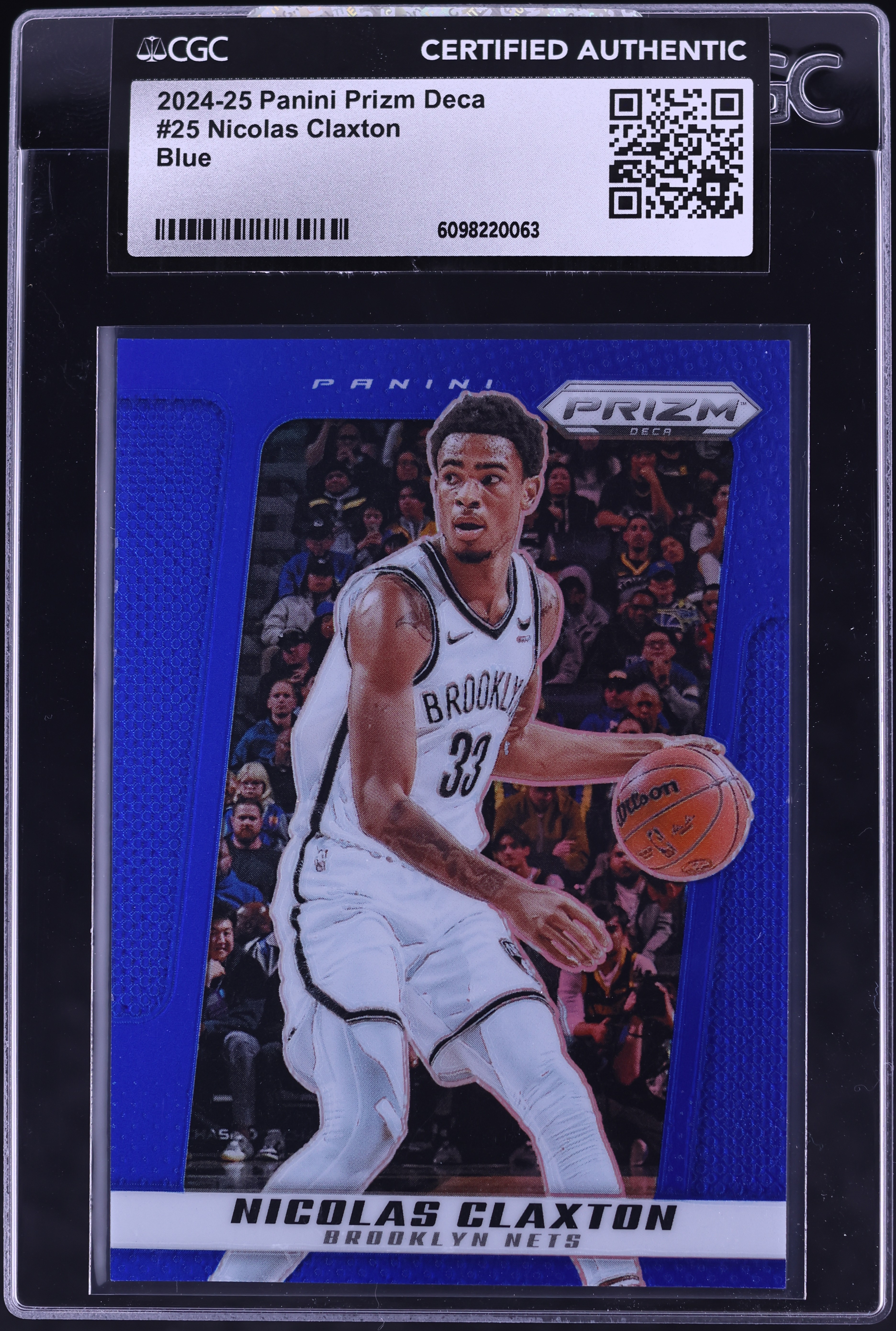 2024 Panini Prizm Deca Blue Nicolas Claxton /149 #25 CGC AUTH on