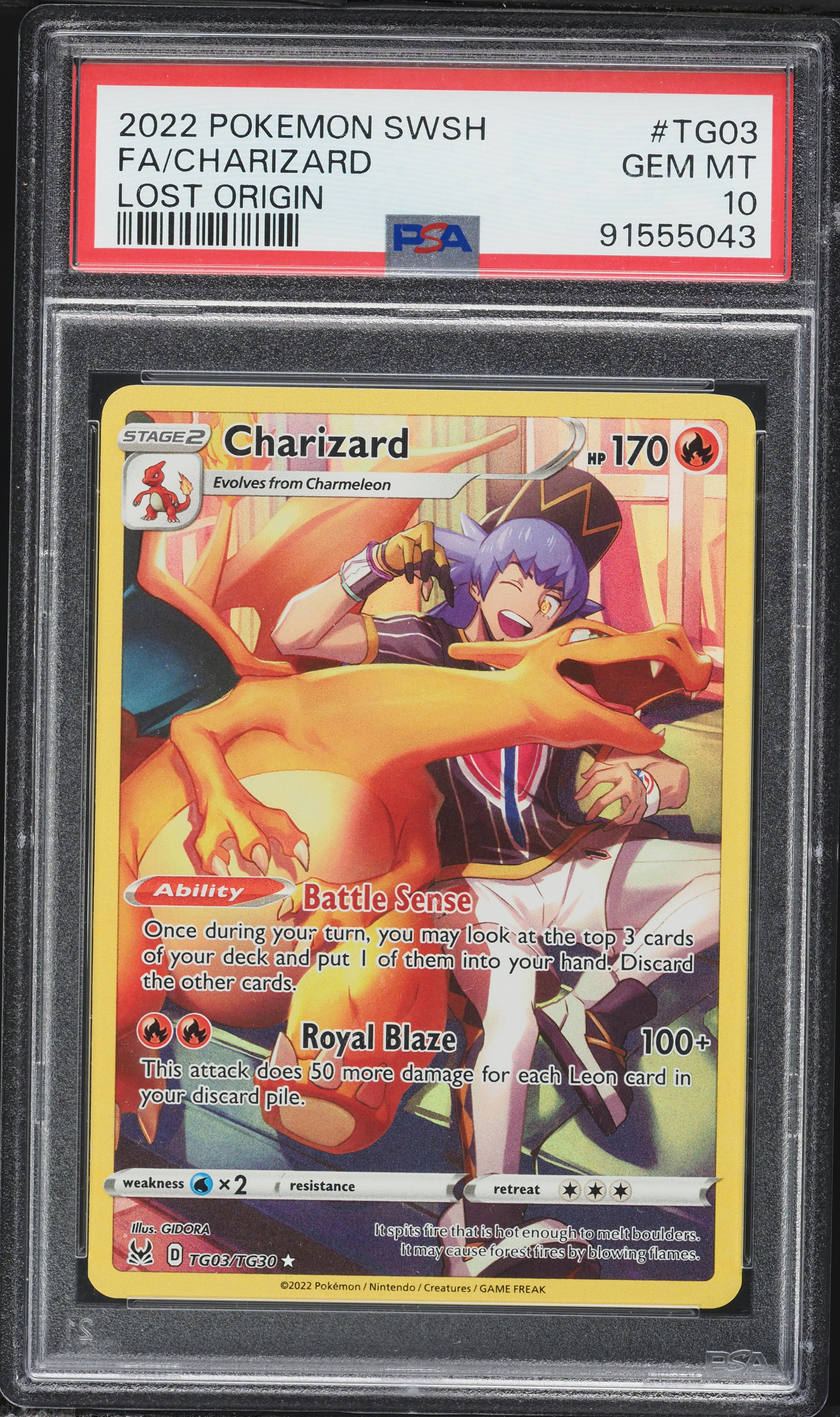 2022 Pokemon Sword & Shield Lost Origin TG Charizard #TG03 PSA 10