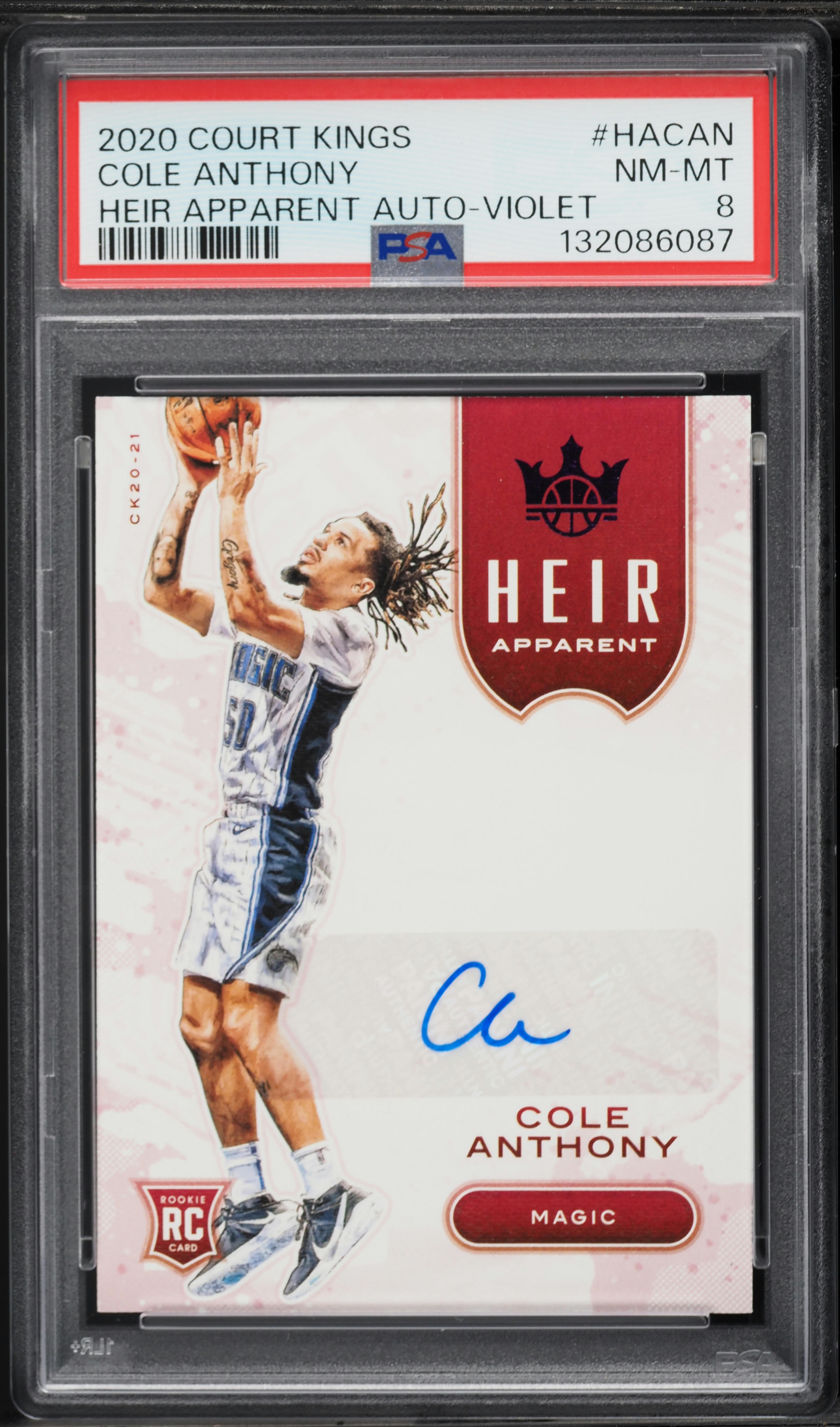 2020 Panini Court Kings Heir Apparent Violet Cole Anthony ROOKIE 