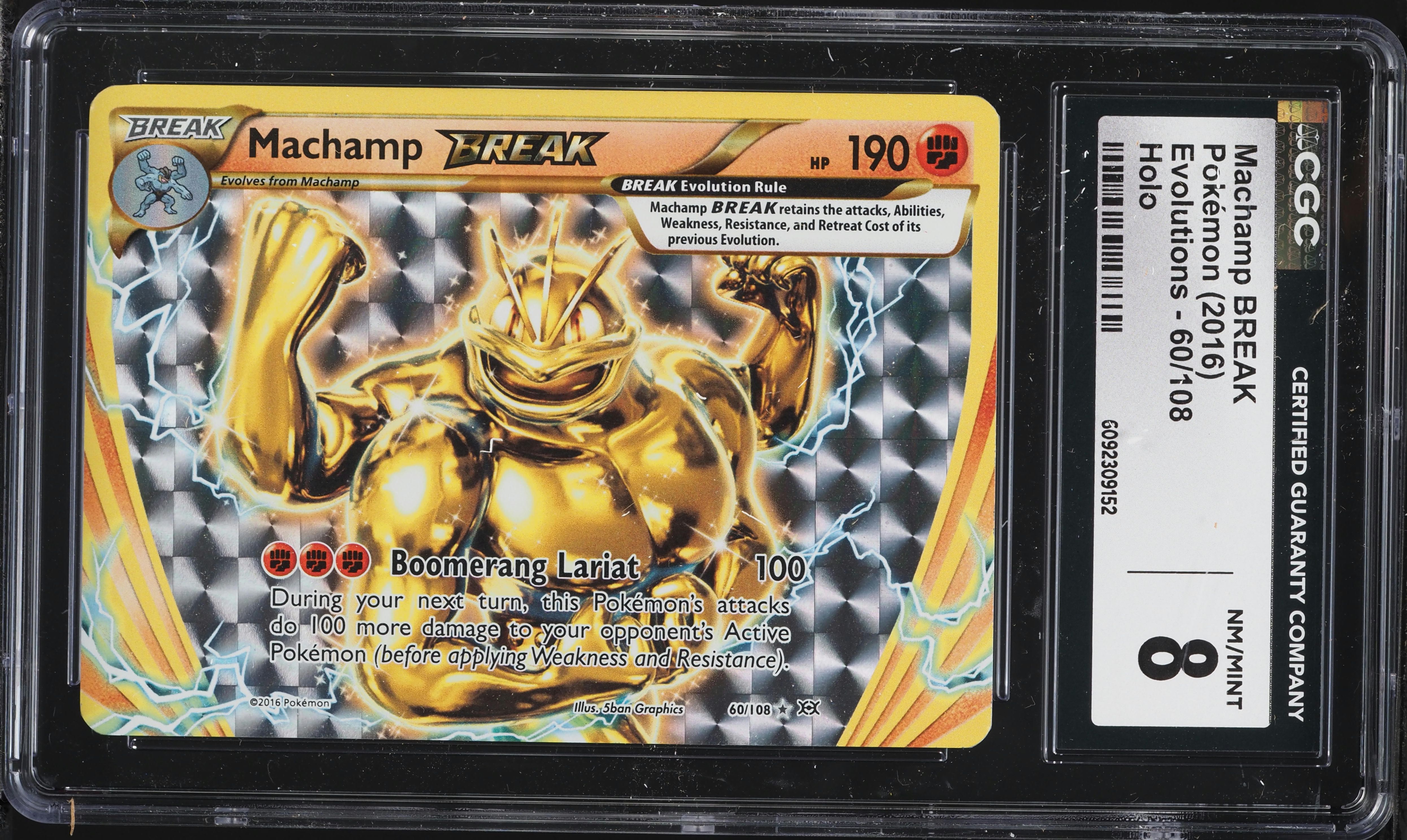 2016 Pokemon XY Evolutions Alt Art Machamp BREAK #60 CGC 8 NM-MT