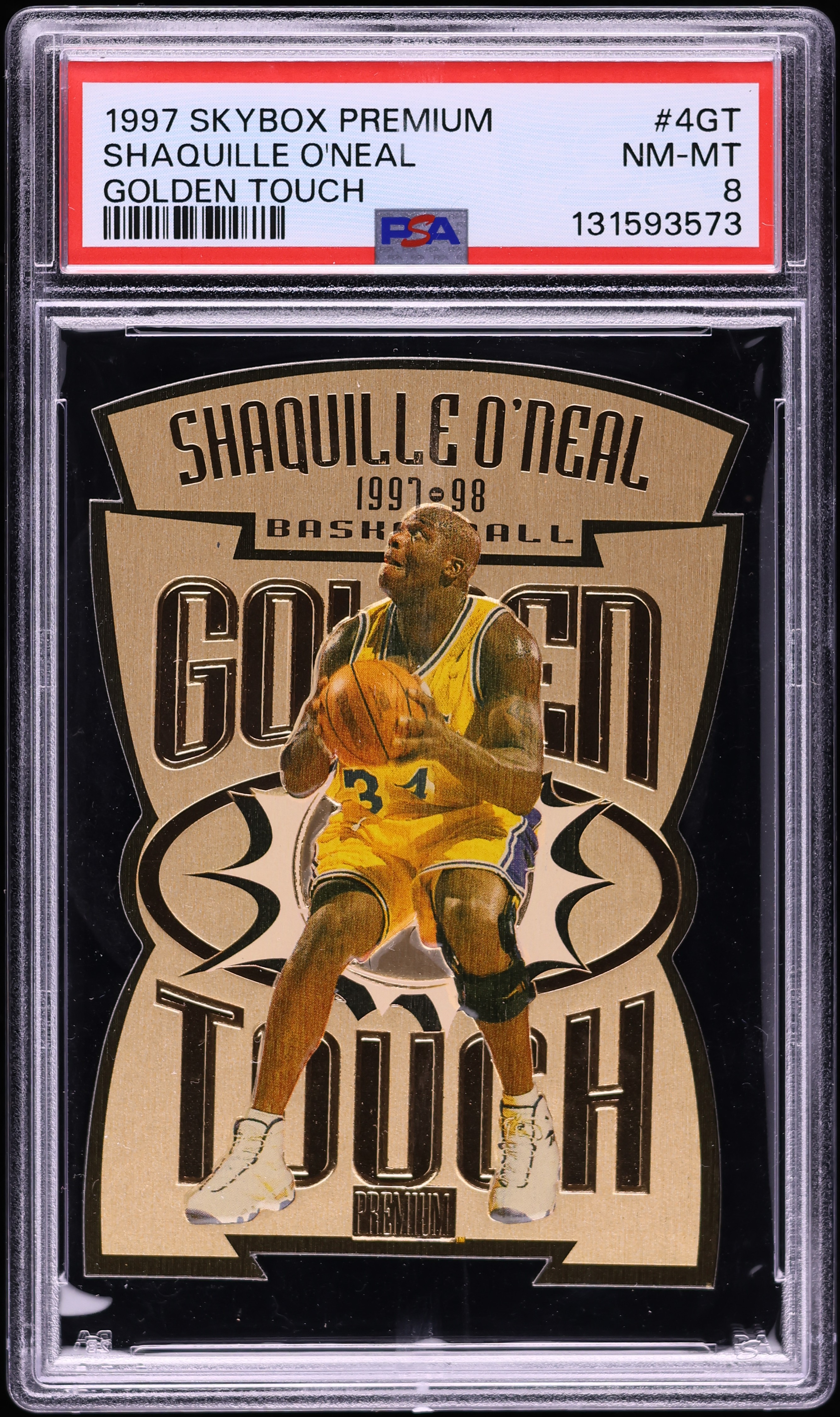 1997 Skybox Premium Golden Touch Die-Cut Shaquille O'Neal #4GT PSA