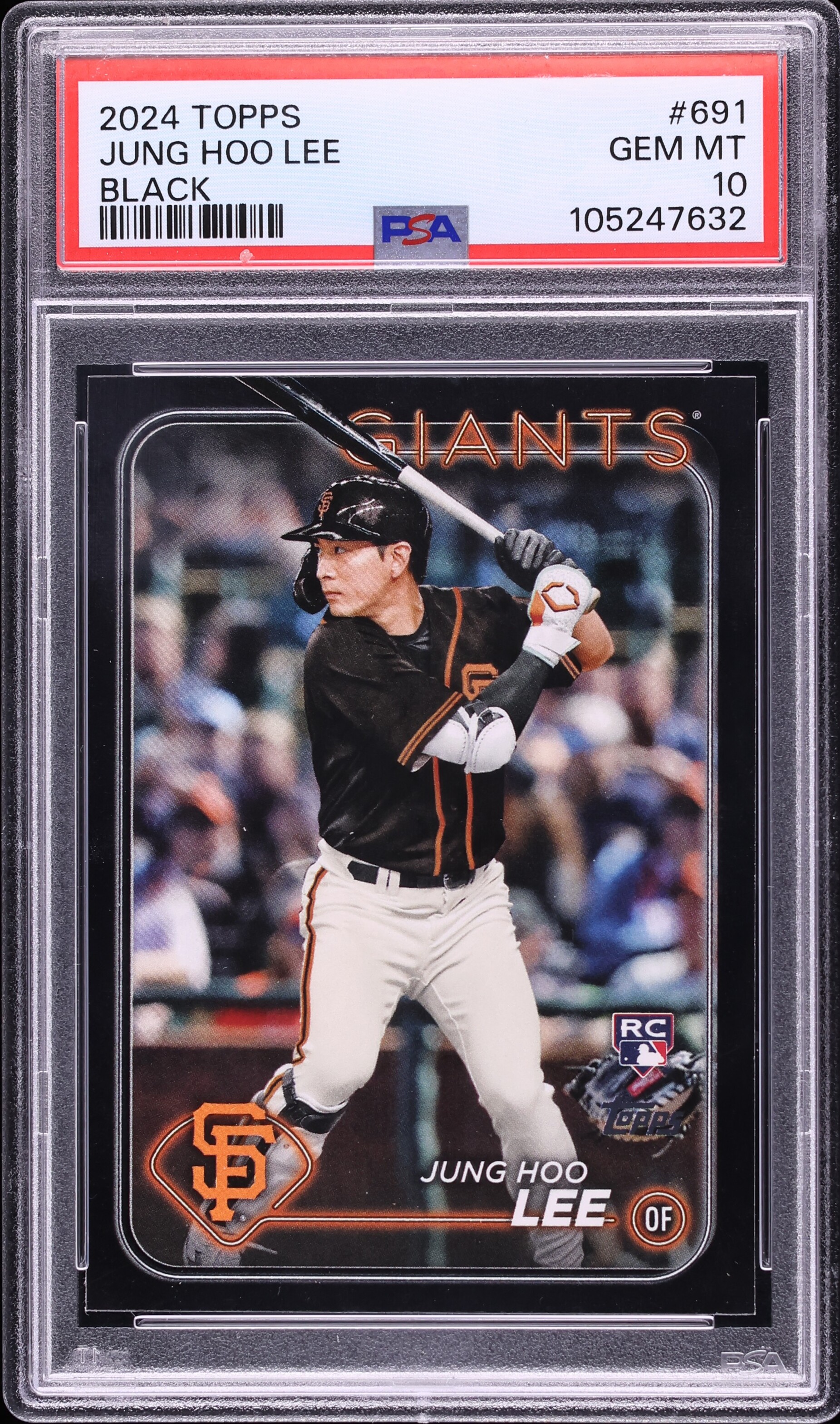 2024 Topps Black Jung Hoo Lee ROOKIE /73 #691 PSA 10 GEM MINT on 