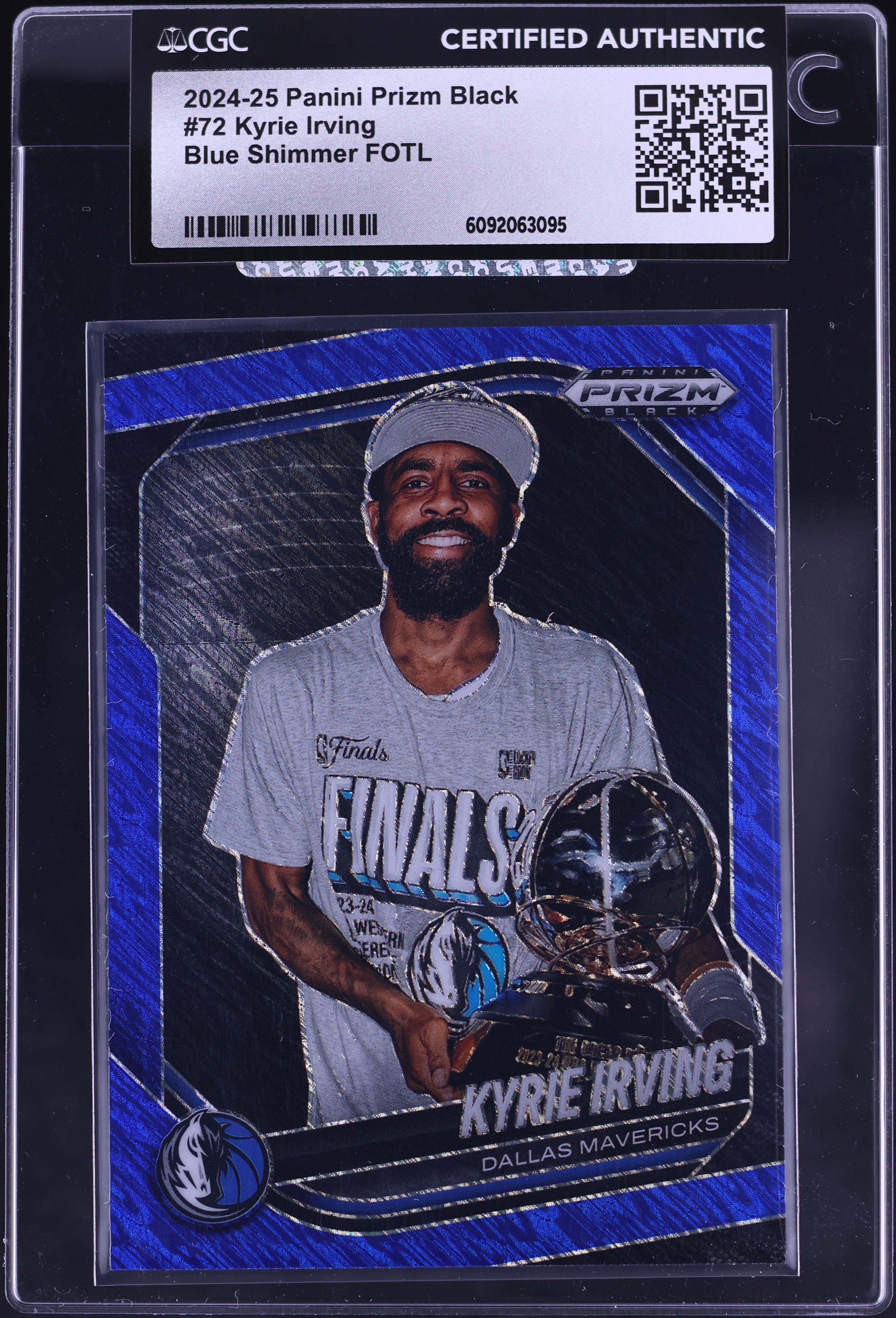 2024 Panini Prizm Black Blue Shimmer FOTL Kyrie Irving /35 #72 CGC 