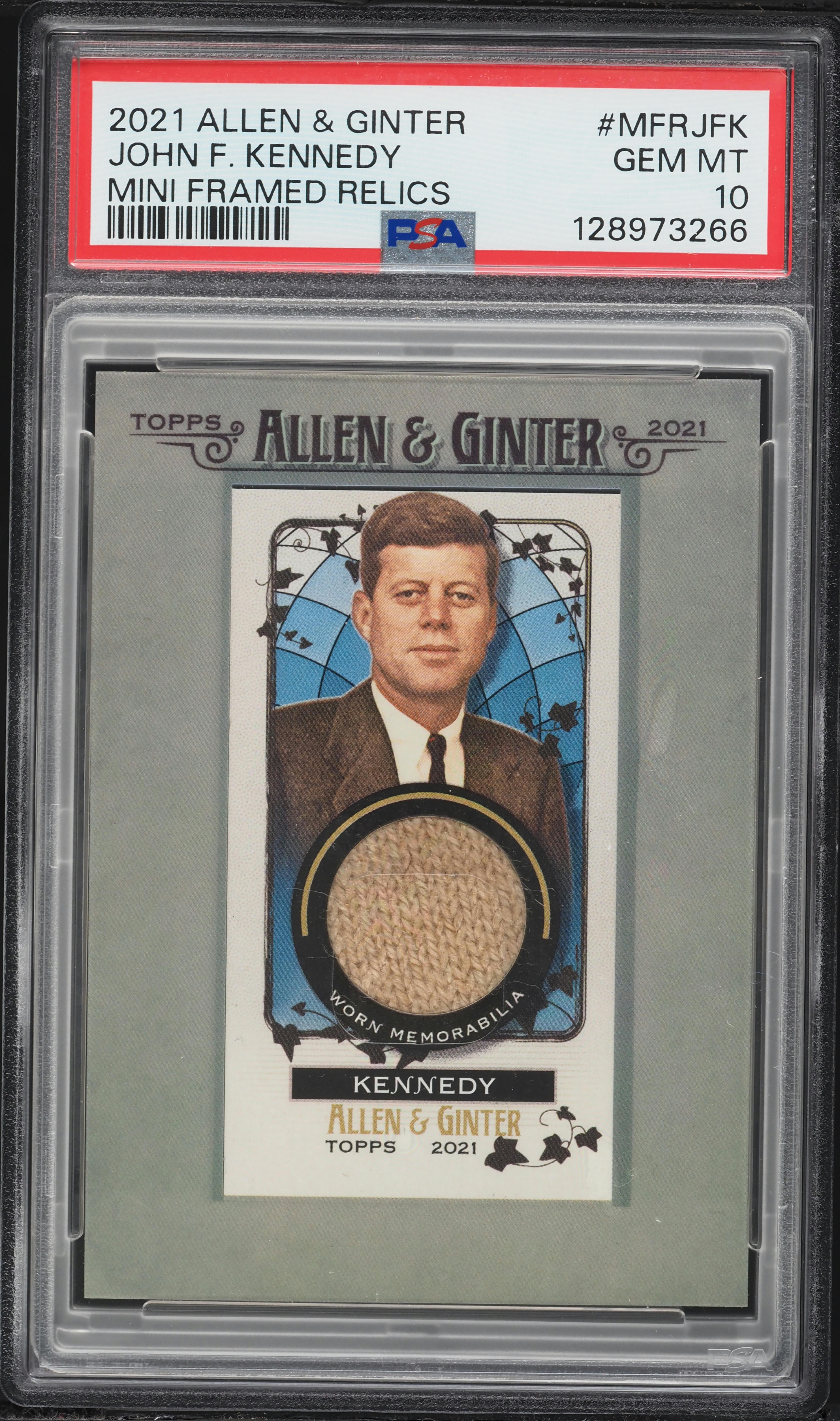2021 Topps Allen & Ginter Mini Framed John F. Kennedy PATCH #MFR