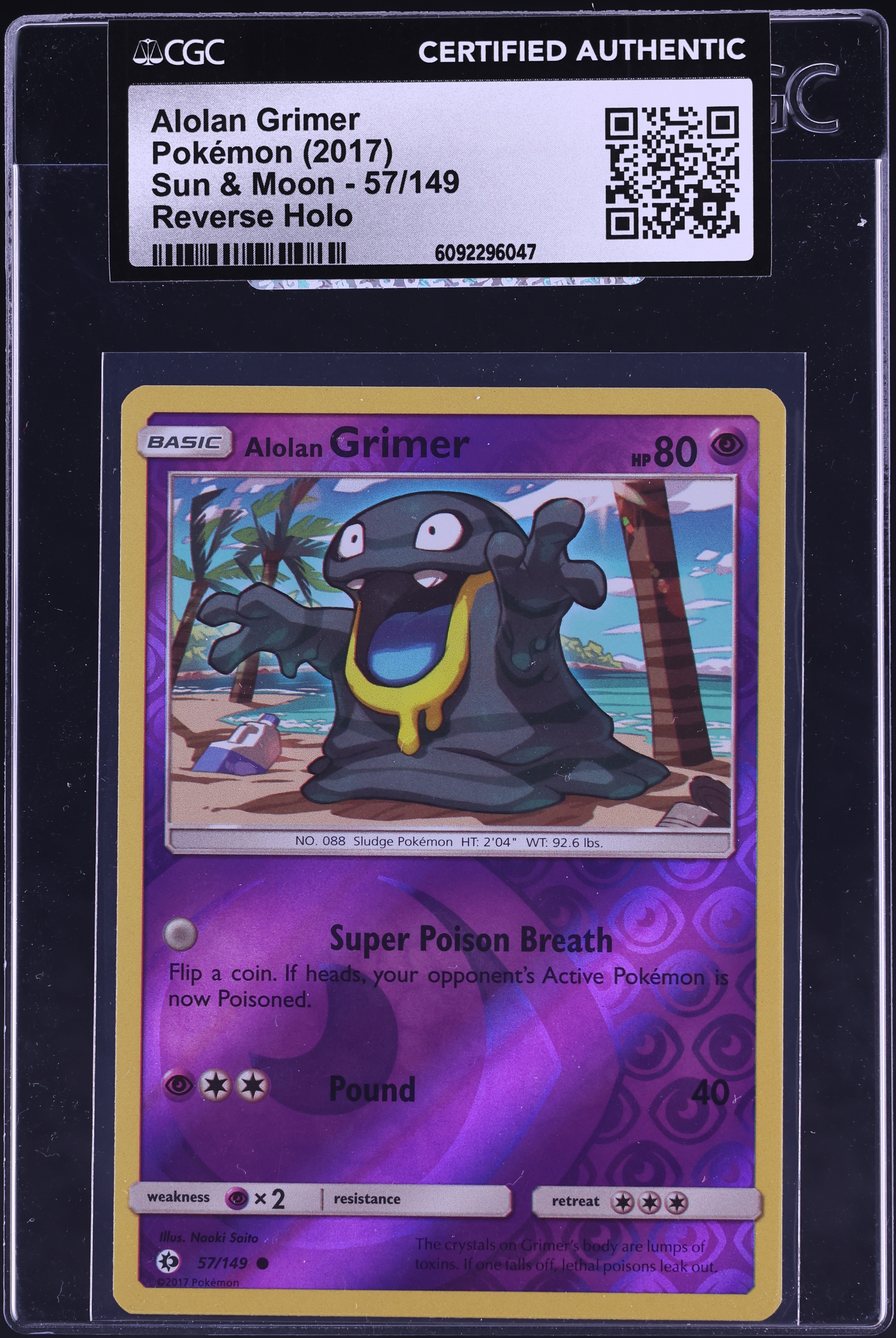 2017 Pokemon Sun & Moon Reverse Holo Alolan Grimer #57 CGC AUTH on Fanatics  Collect