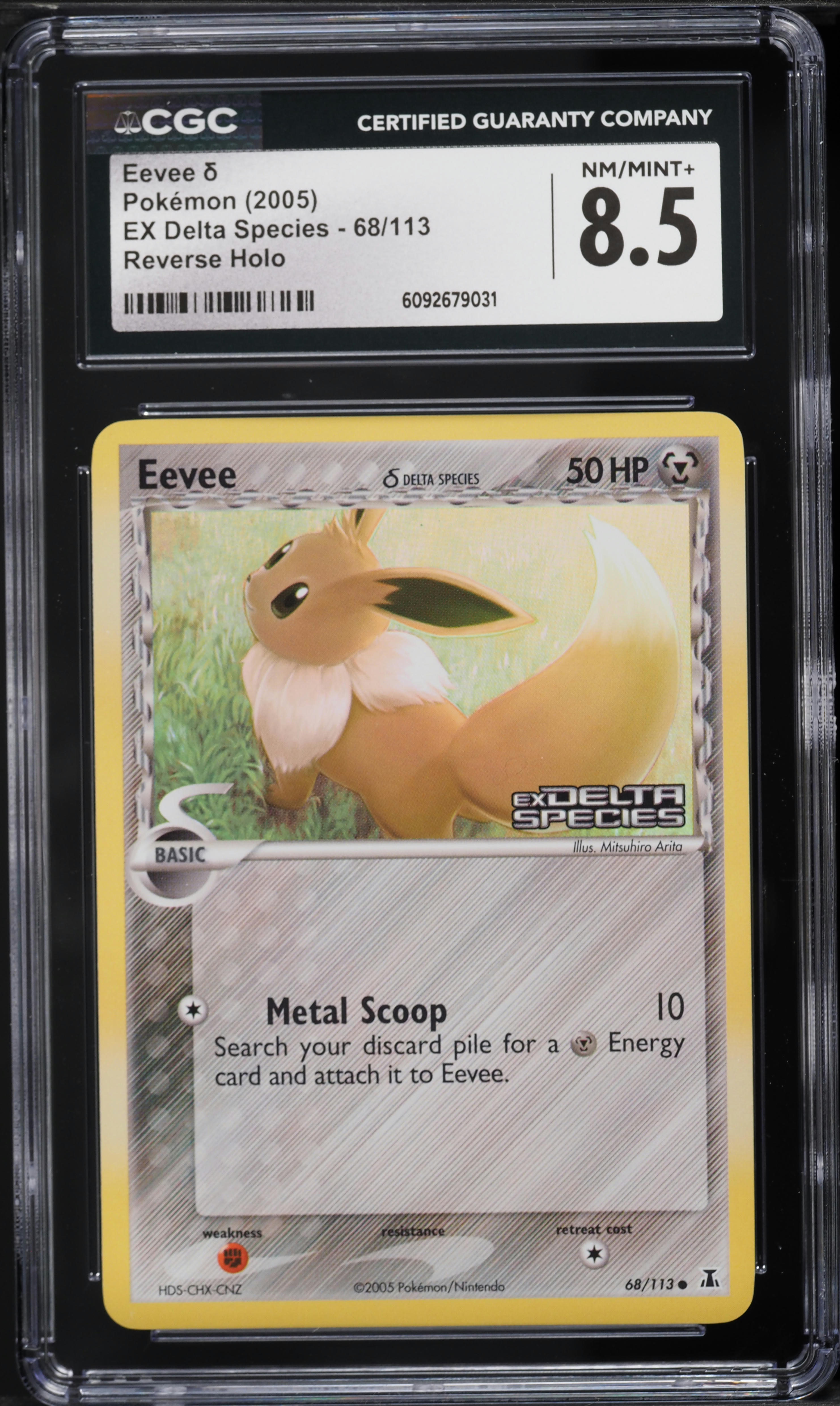 2005 Pokemon EX Delta Species Reverse Holo Eevee #68 CGC 8.5 NM