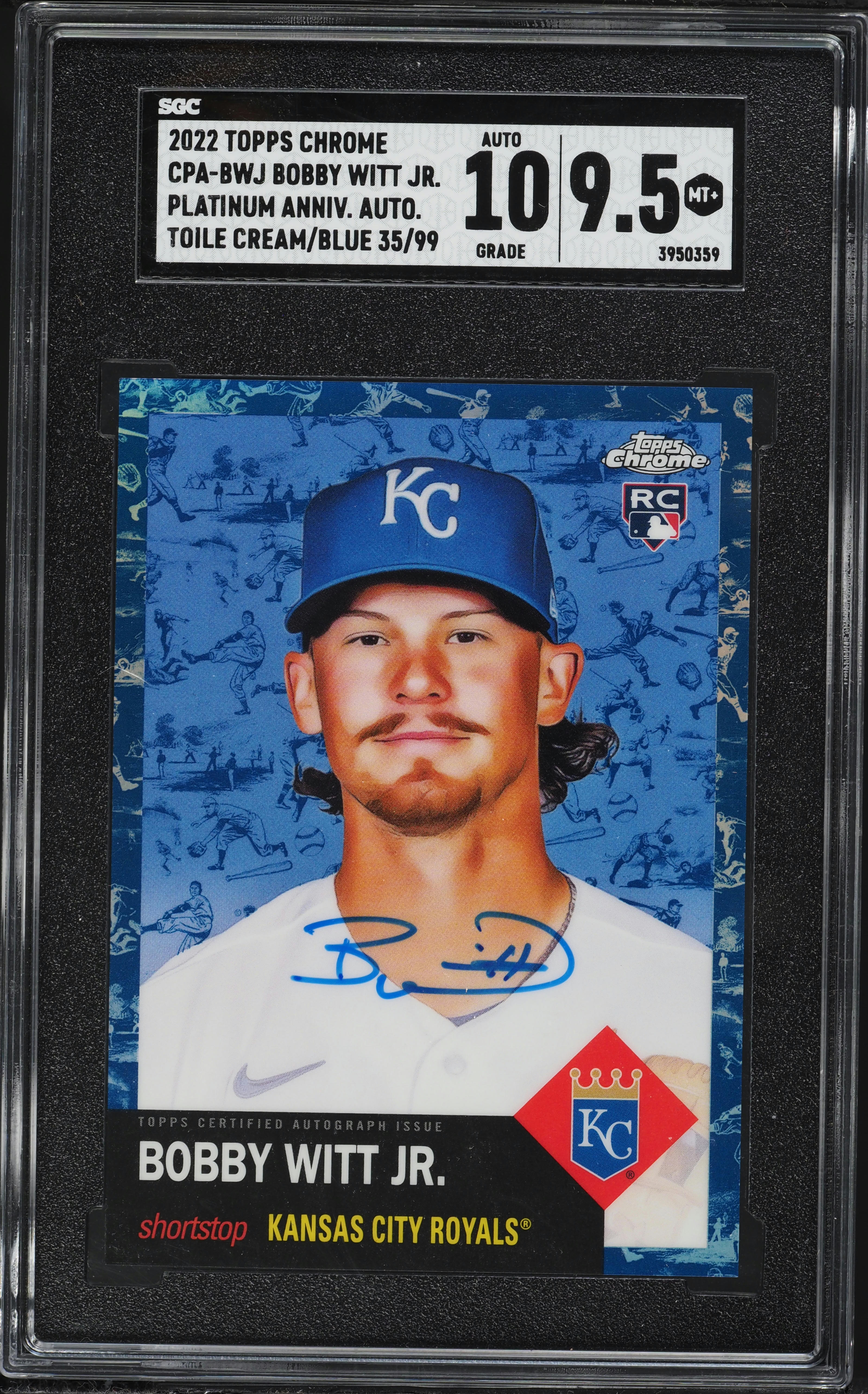 2022 Topps Chrome Platinum Anniversary Toile Cream Blue Ref Bobby 