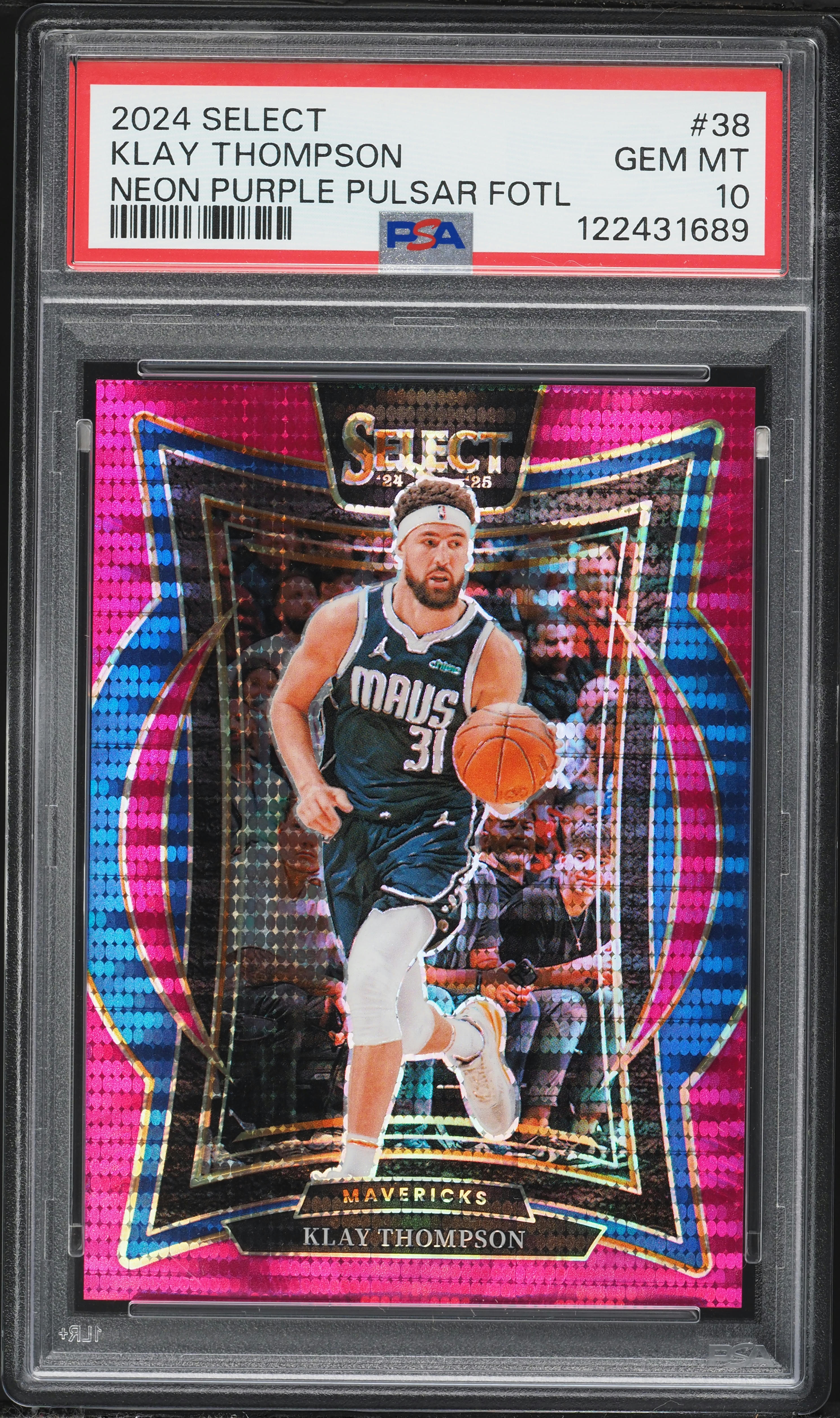 2024 Select Concourse Neon Purple Pulsar FOTL Klay Thompson 5/5 