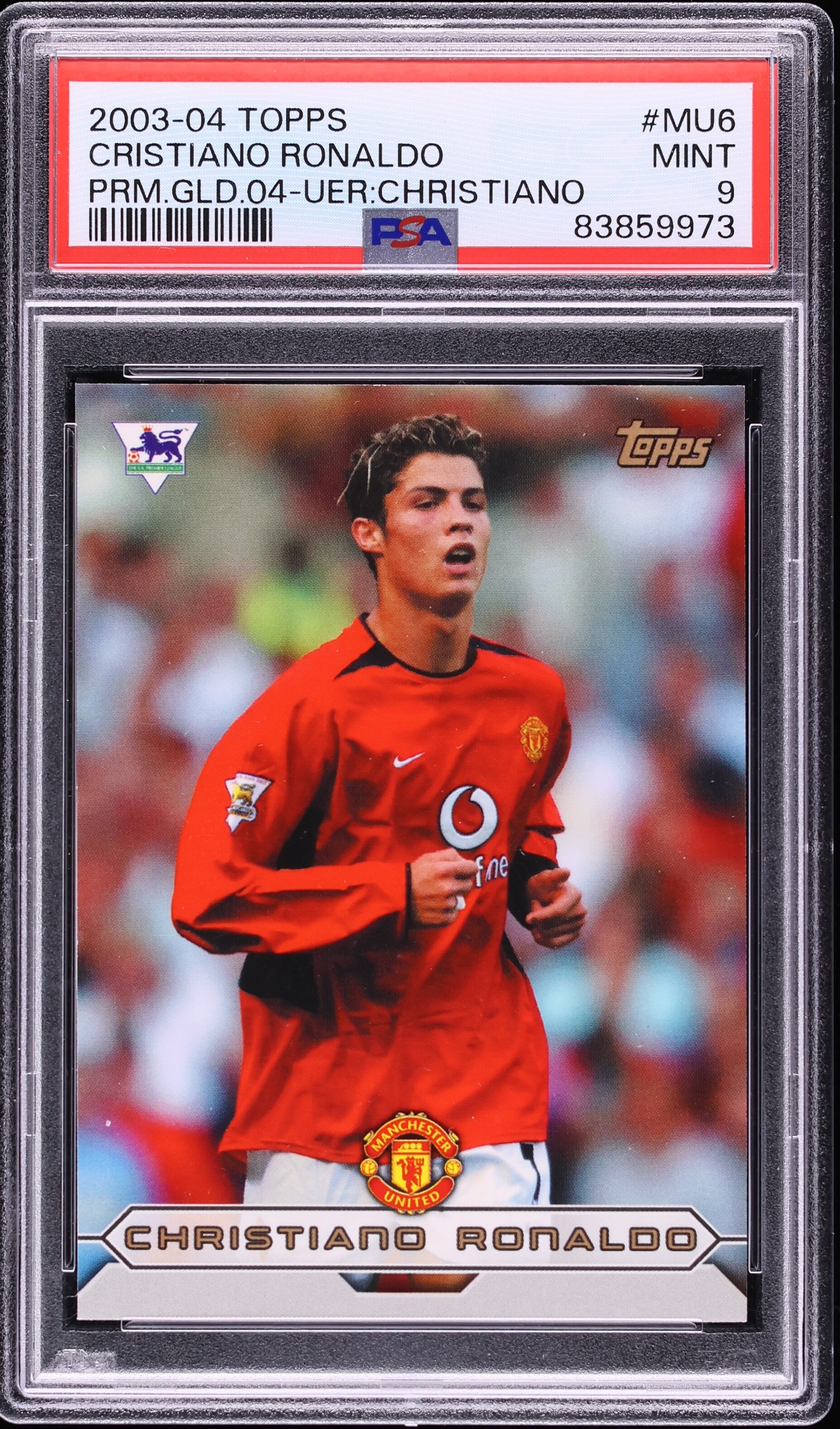クリスティアーノ・ロナウド 2004 ルーキーカード Topps 2004 Topps Premier Gold Cristiano Ronaldo ROOKIE #MU6 PSA 9 MINT